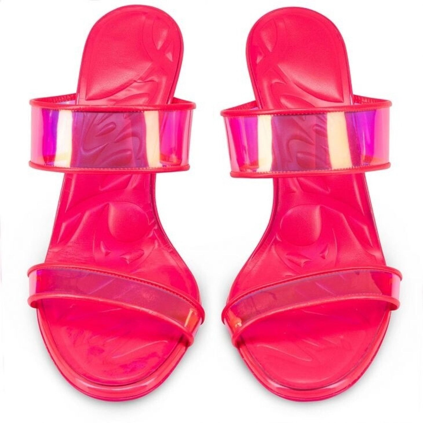 Christian Louboutin Christian Louboutin Just Loubi 85 Fluo Pink Backless Sandal Size US 7.5 / IT 37.5 - 5 Thumbnail