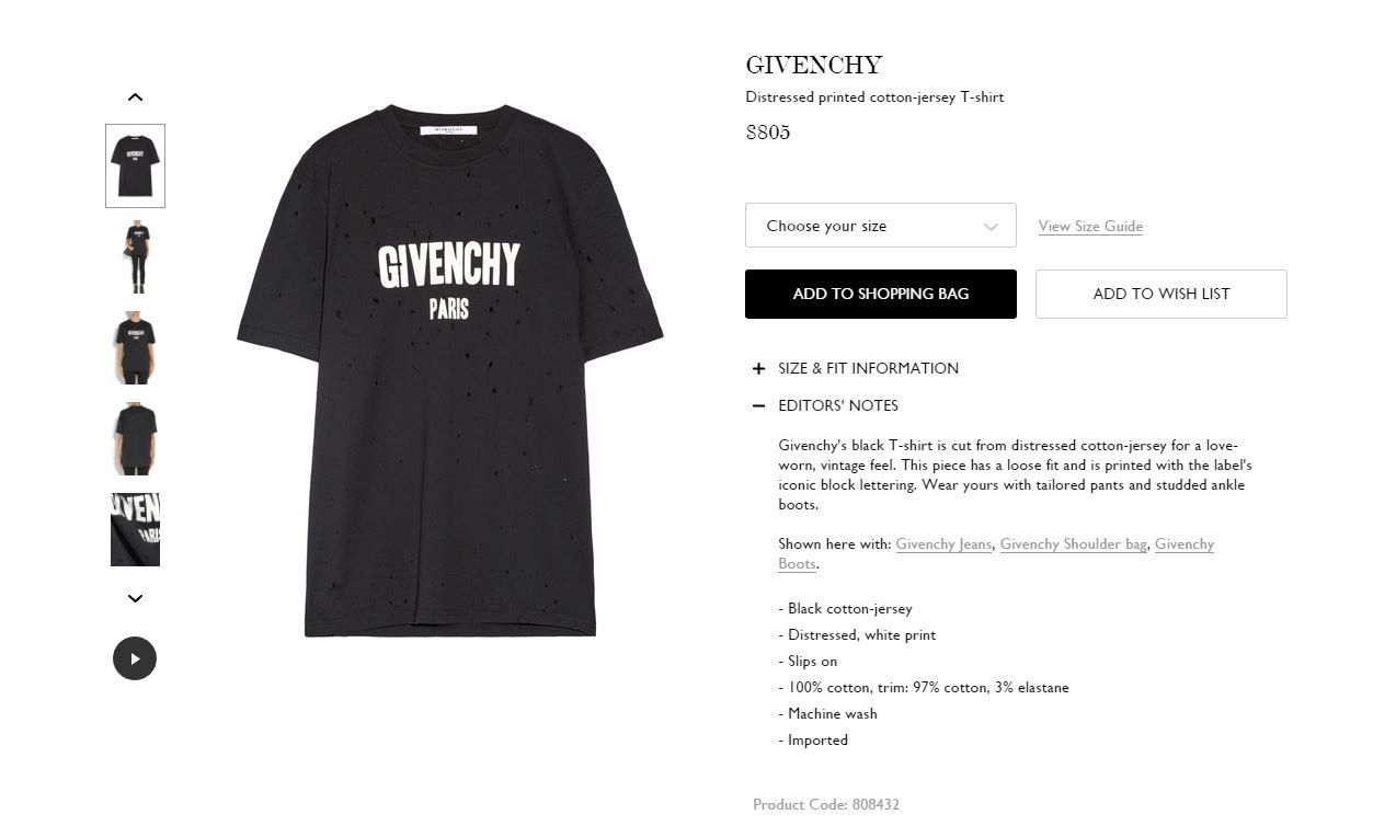 Givenchy Black Distressed Logo T-Shirt Size US XS / EU 42 / 0 - 3 Thumbnail