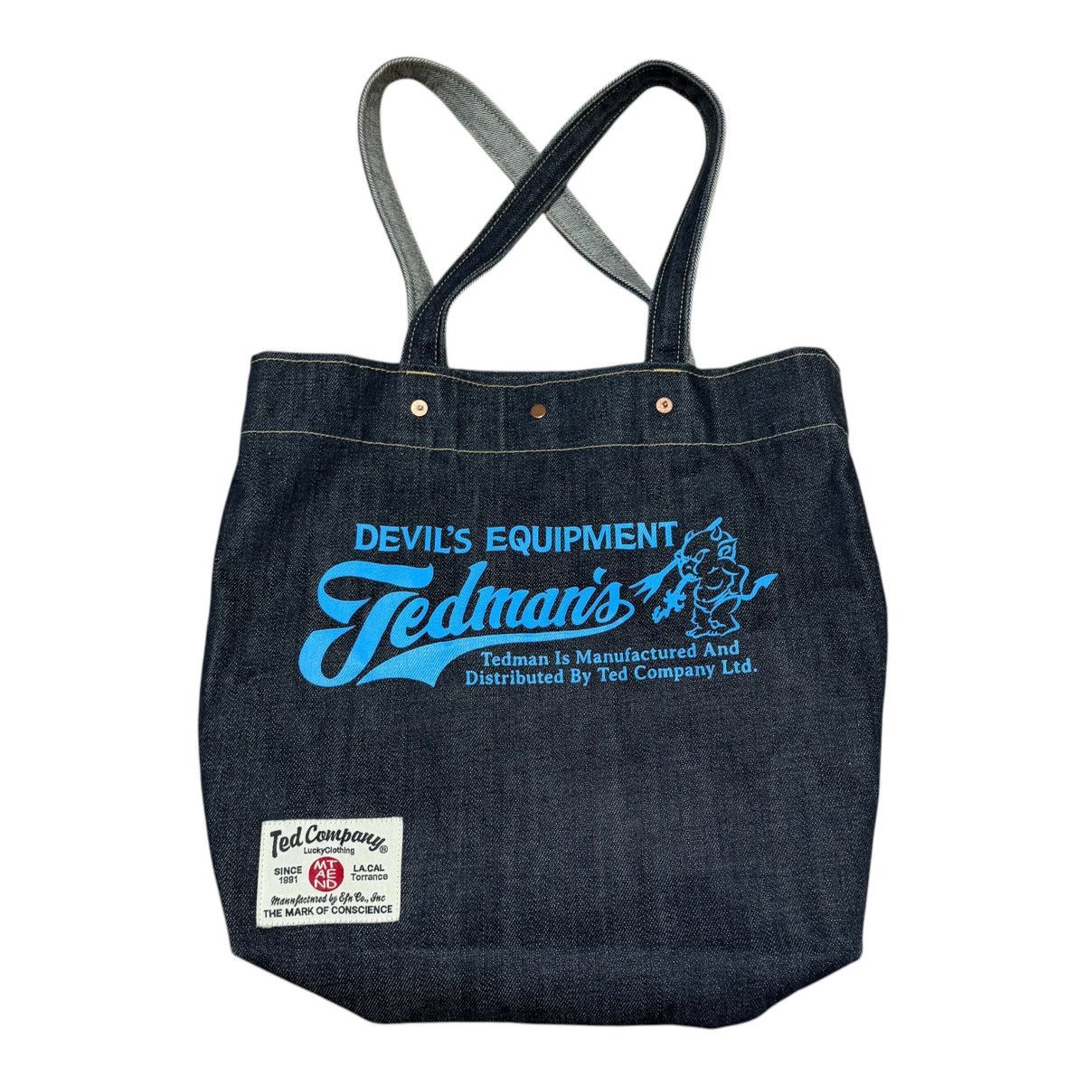 Tedman Tedman Devil Denim Tote Bag Ted Company Dark Wash Rare Grail Size ONE SIZE - 2 Thumbnail
