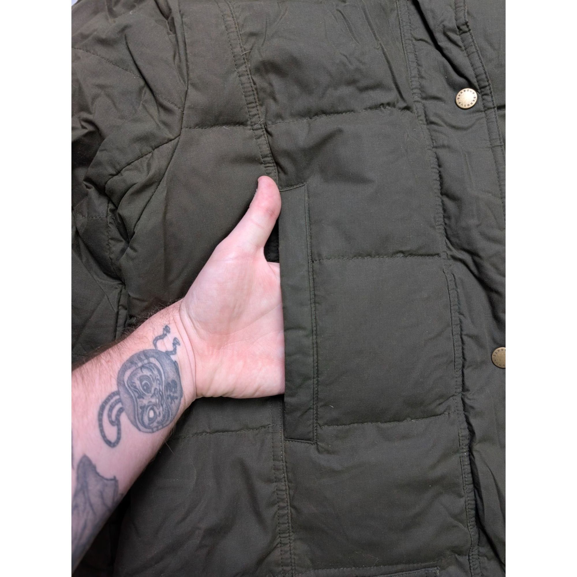 Barbour Barbour Peninsula Waxed Down Jacket Coat (Y1093) Size XL / US 12-14 / IT 48-50 - 5 Thumbnail