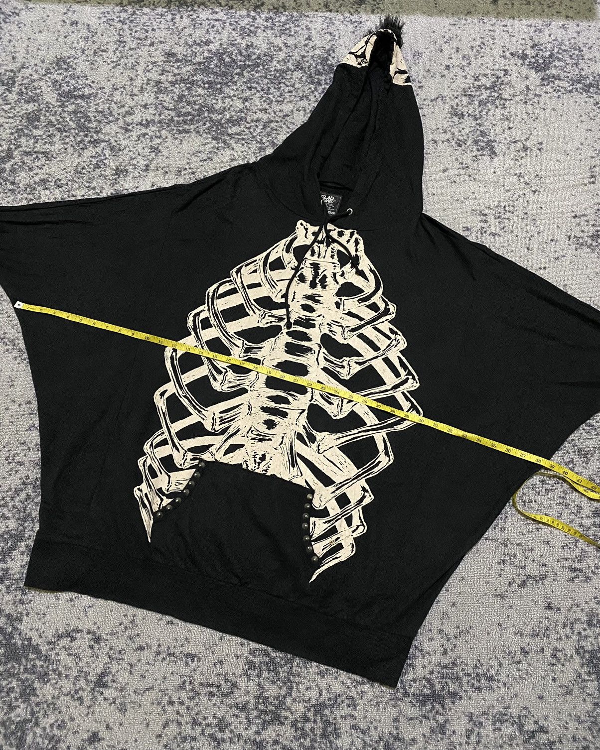 Y2k Glad news oversized studded mohawk hoodie