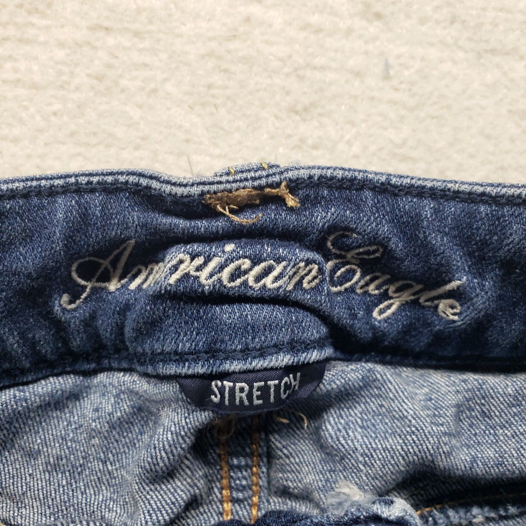 American Eagle Outfitters American Eagle Shortie Denim Cutoff Shorts Shorts Super Blue Stretch Hi Rise 0 Women's Size 25" / US 0 / IT 36 - 2 Thumbnail