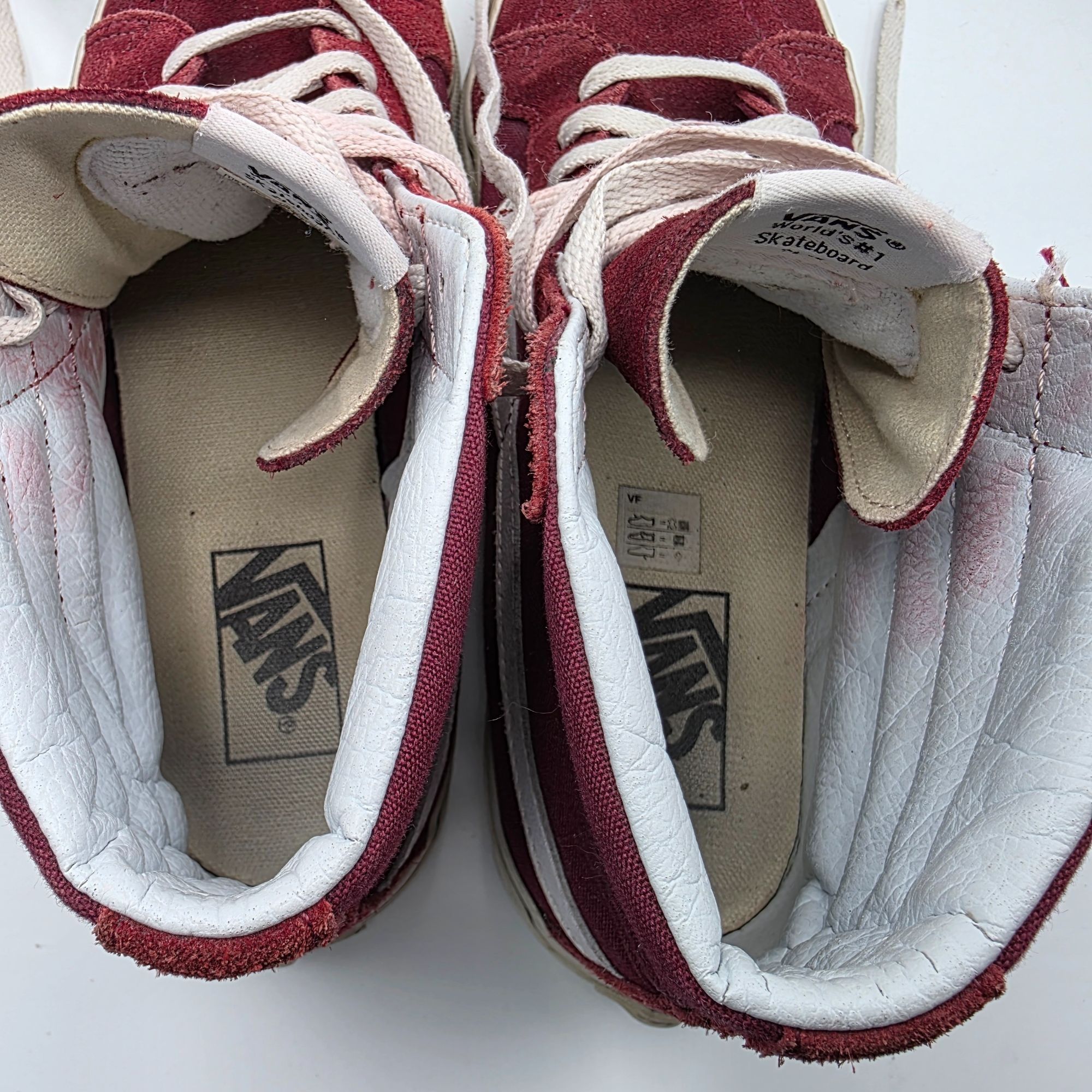 Vans Vans Sk8 Hi Womens Size 9.5 Maroon White HighTop Sneaker Sho Size US 9.5 / IT 39.5 - 7 Thumbnail