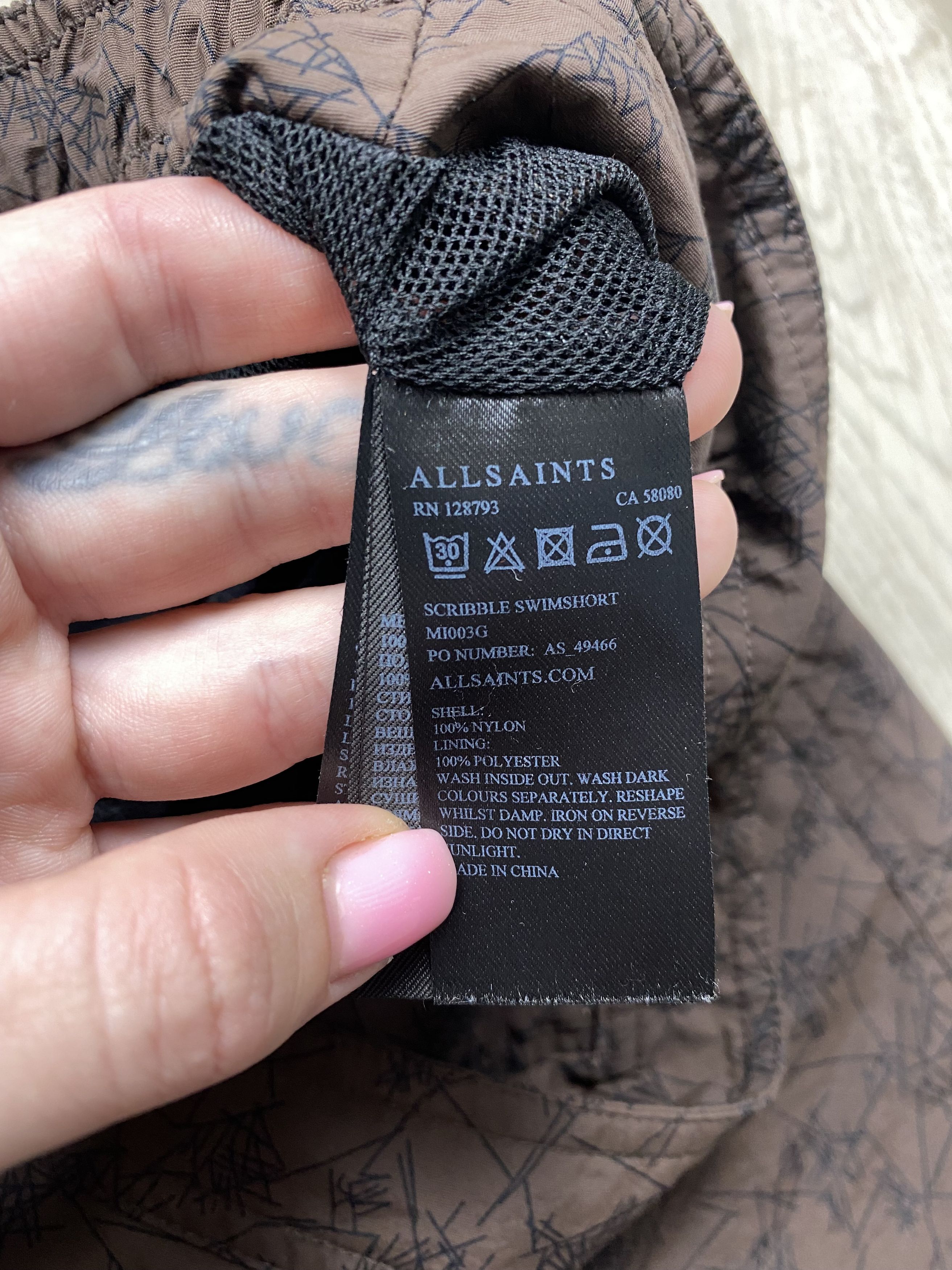 Allsaints Allsaints Scribble Swimshort Vintage Mens Nylon Shorts Y2K Size US 32 / EU 48 - 5 Thumbnail