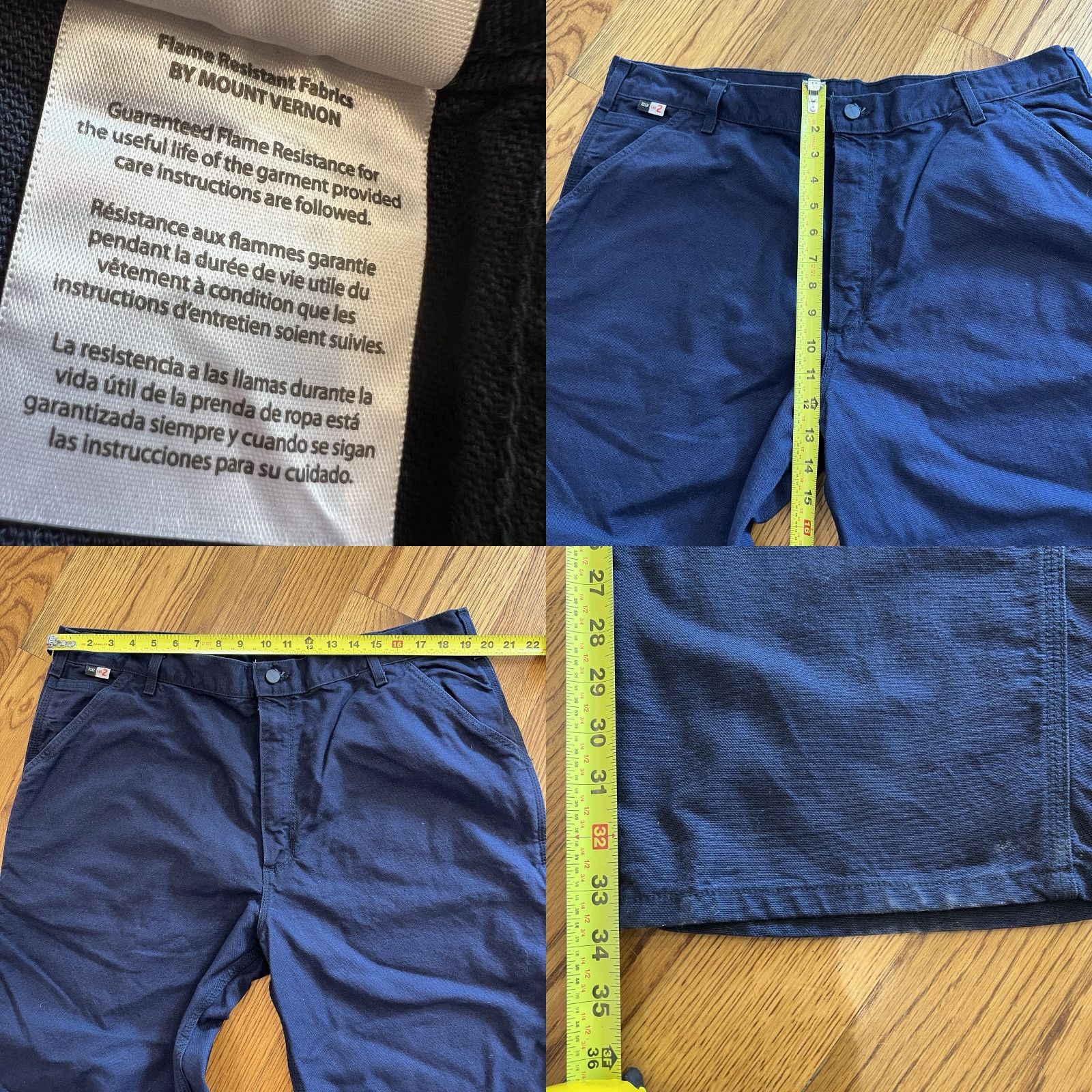 Carhartt VINTAGE Carhartt Cargo Pants Mens 40X34 Blue Flame-Resistant OSHA Rated Workwear Casual Size US 40 / EU 56 - 8 Thumbnail