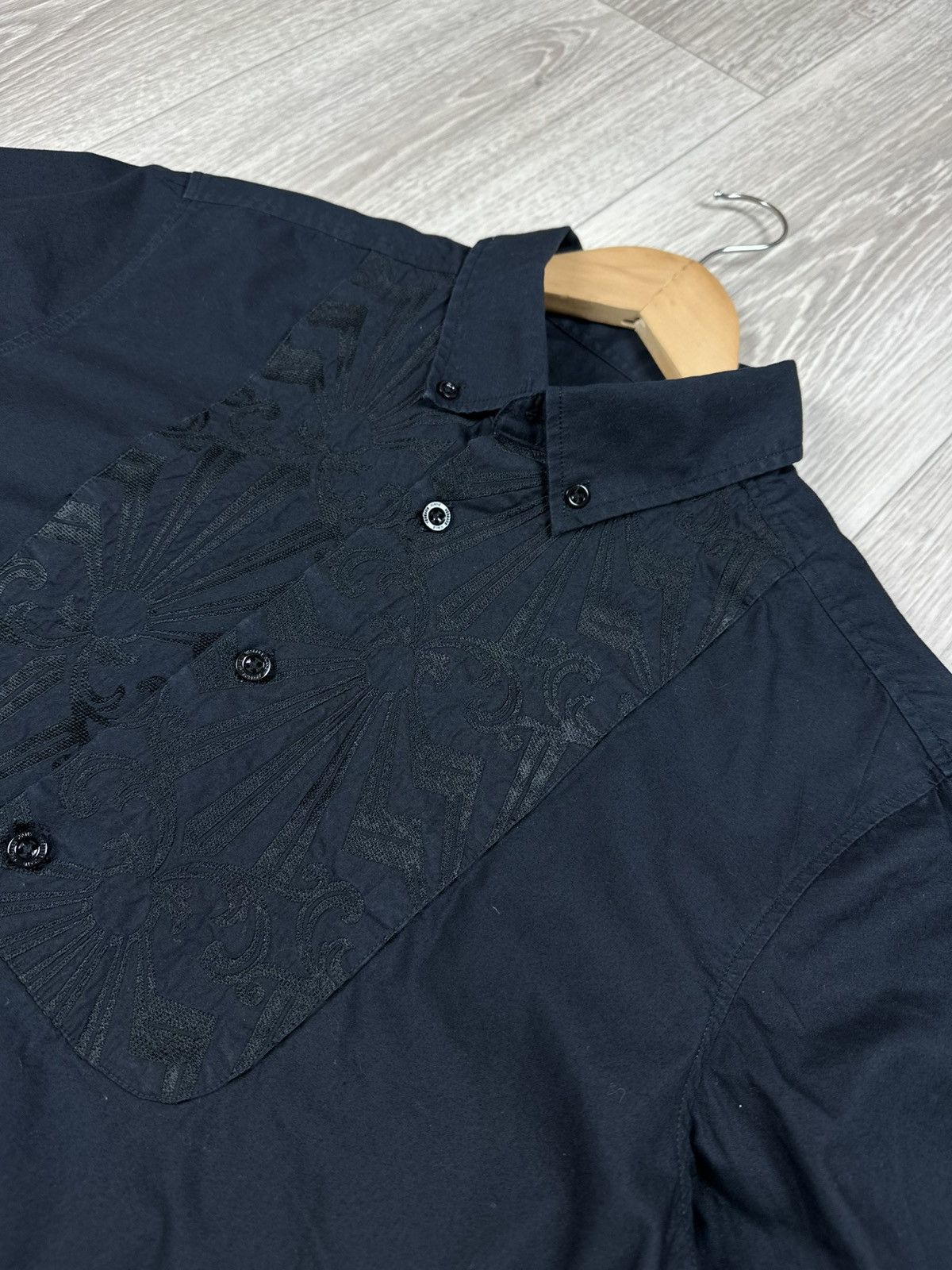 Versace Versace Jeans Black Shirt Button Up Long Sleeve Size S Size US S / EU 44-46 / 1 - 4 Thumbnail
