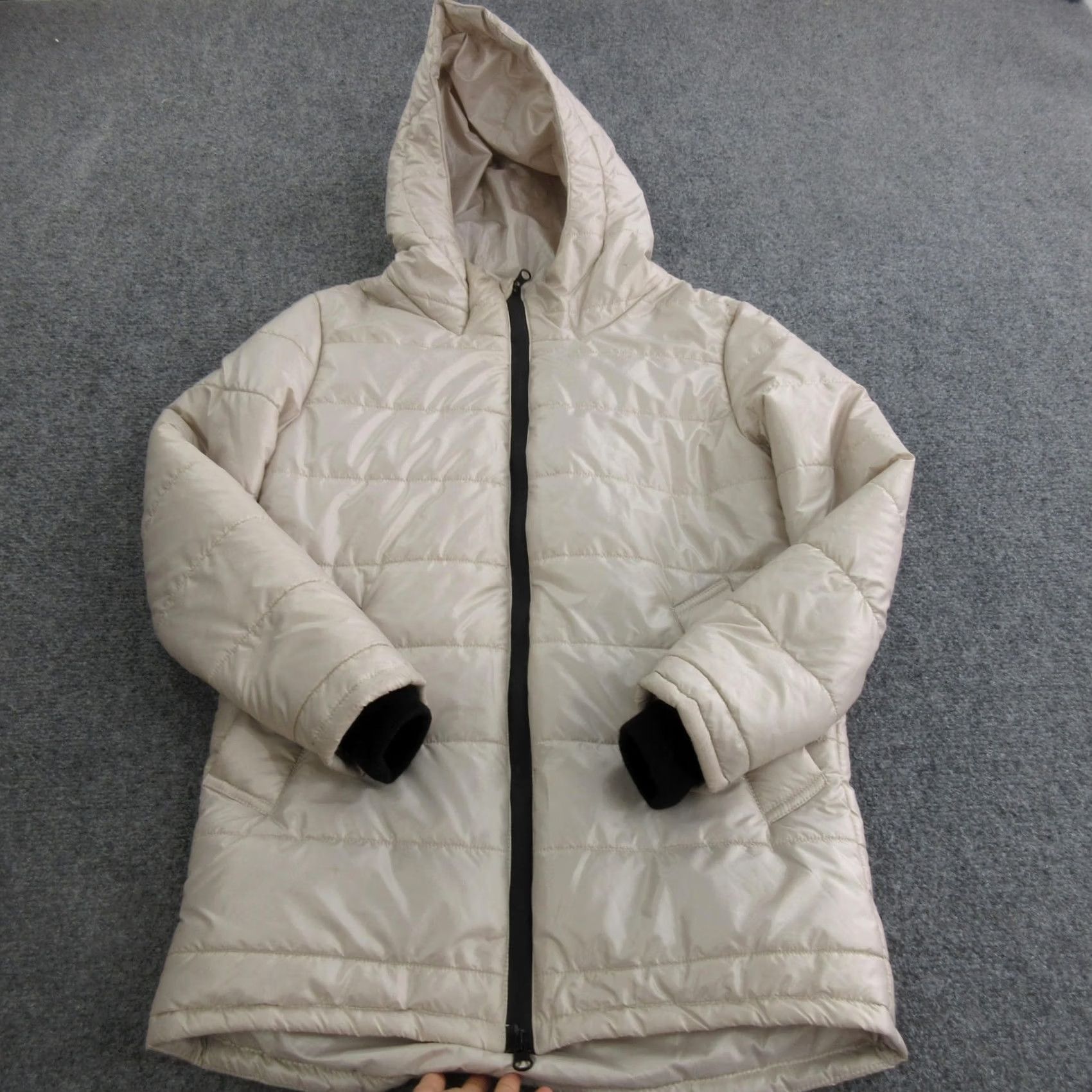 Stutterheim Stutterheim Coat Womens XXS Beige Quilted Hooded Puffer Full Zip Warm Insulated Size XXS / US 00 / IT 34 - 2 Thumbnail