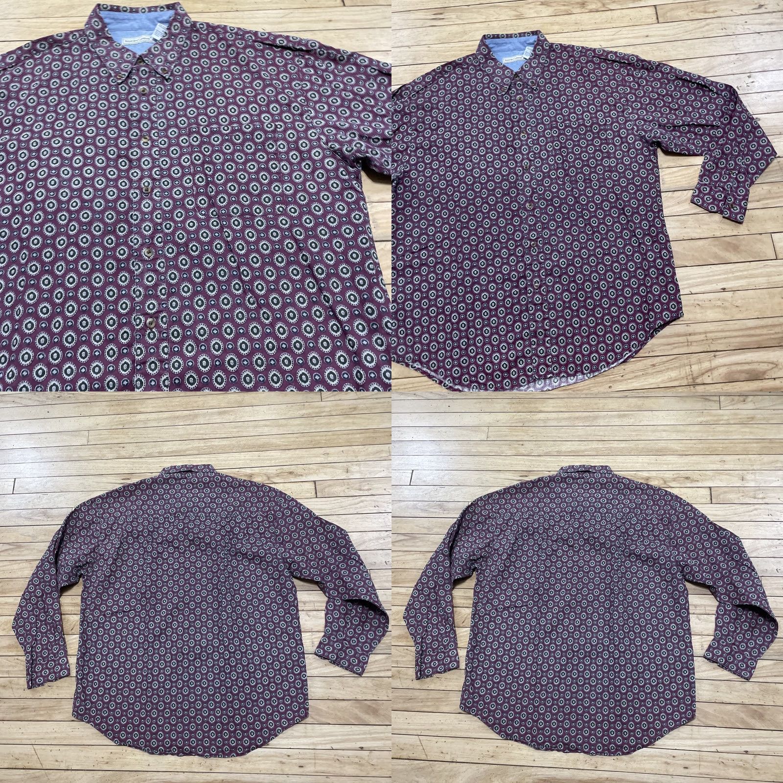 Bugle Boy VINTAGE Bugle Boy Long Sleeve Button Shirt Men XL Western Medallion Deco Red Talisma Size US XL / EU 56 / 4 - 10 Thumbnail