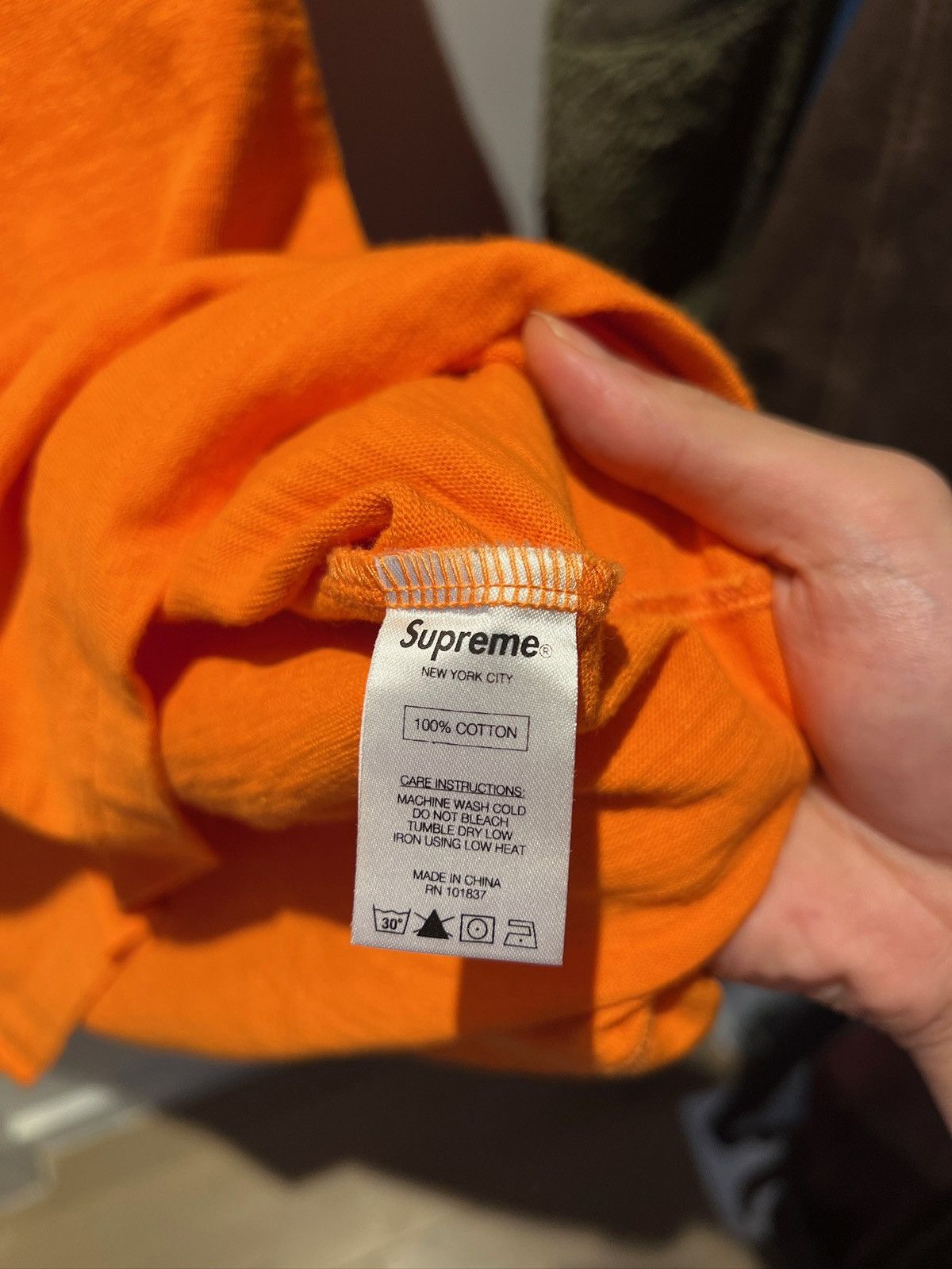 Supreme Supreme SS19 S/S Pocket Tee Orange Size US L / EU 52-54 / 3 - 5 Thumbnail