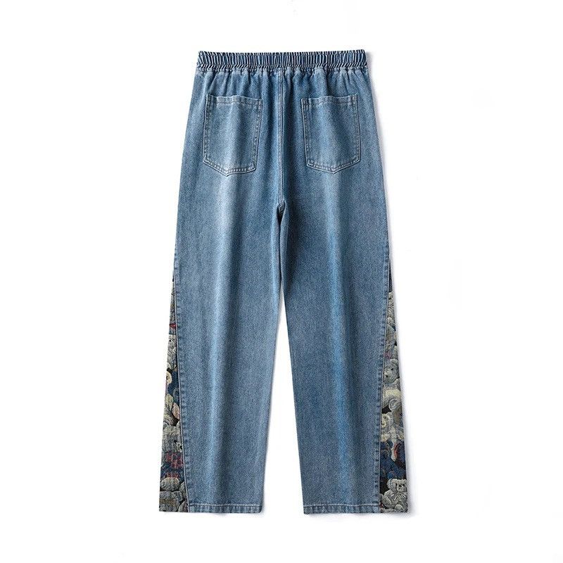 Designer × Japanese Brand Jeans baggy wide-leg with bear print outdoor hip-hop style Size US 34 / EU 50 - 5 Thumbnail