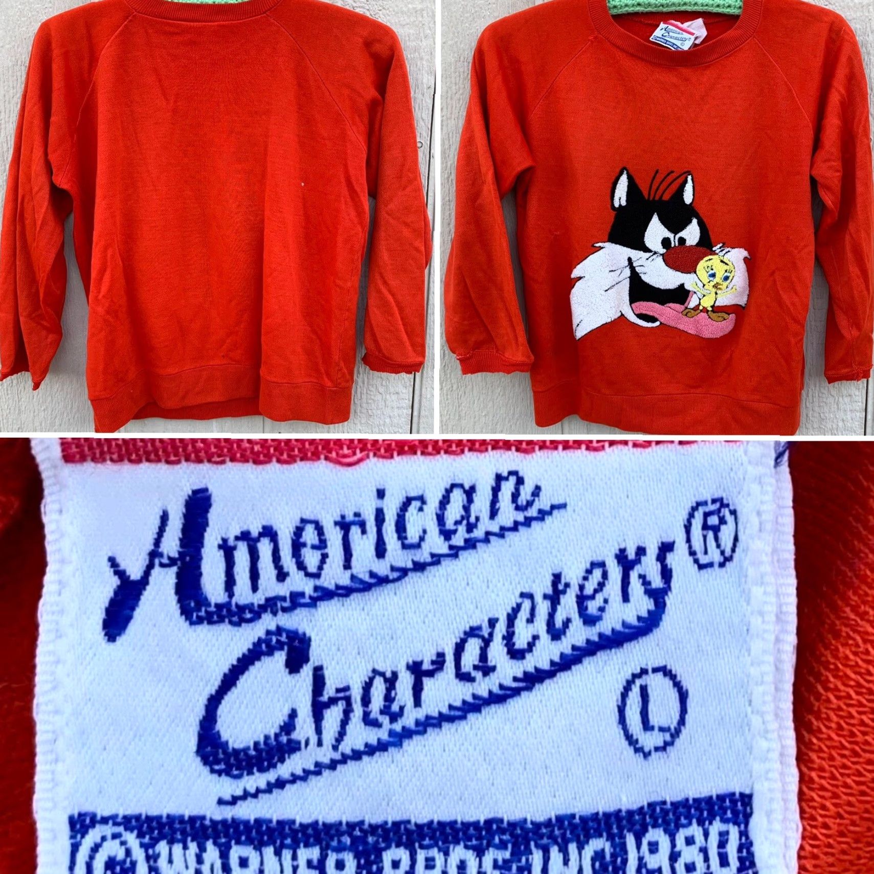 Vintage VINTAGE American Characters Looney Tunes sweatshirt Shirt L Red 1980s Raglan Warner Bros Inc Mens Girls Boys? Size L / US 10 / IT 46 - 2 Thumbnail