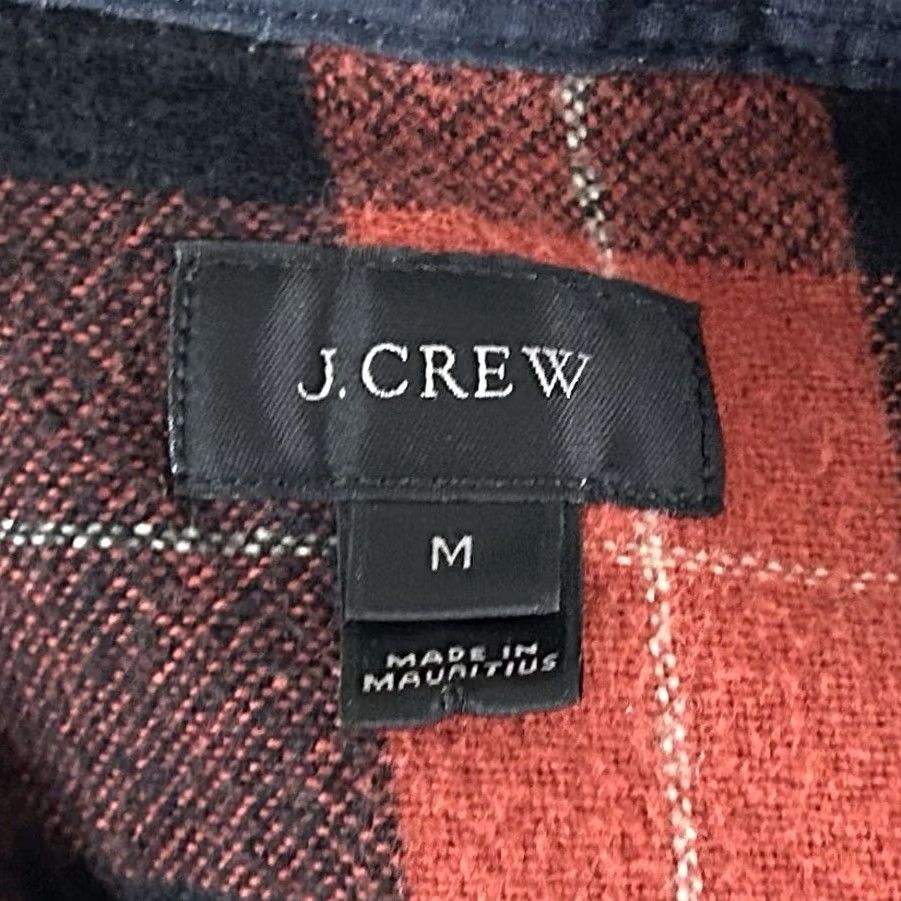 J.Crew J.CREW Shirt Buffalo Plaid Flannel Red Black Cotton Elbow Patches Button-Front Button-Up M Men's Shirt Size US M / EU 48-50 / 2 - 2 Thumbnail
