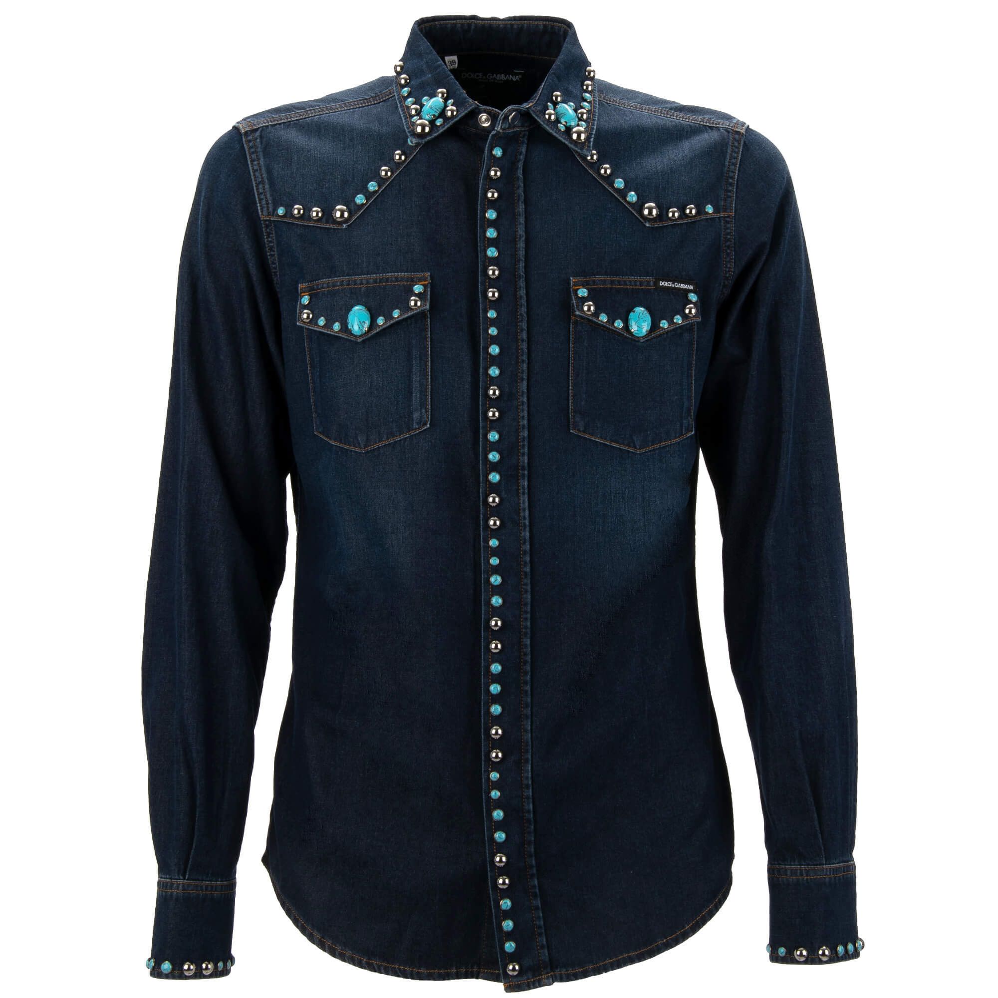 Dolce & Gabbana o1y0125 Denim Shirt in Blue Size US M / EU 48-50 / 2 - 1 Thumbnail