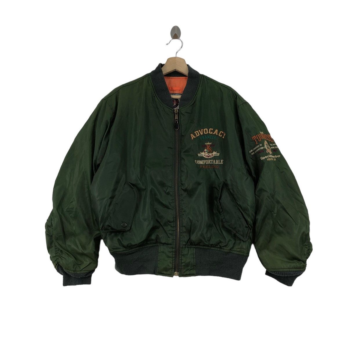 Vintage Vintage 90s DADGE Design Bomber Jacket Big Logo Embroidered Size US L / EU 52-54 / 3 - 1 Thumbnail