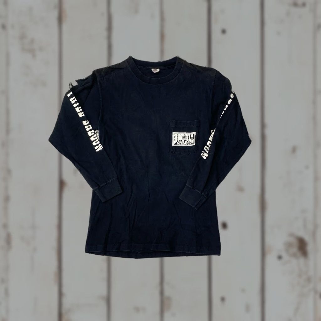 Vintage VINTAGE Boot Hill Saloon Motorcycles T Shirt S Black Cotton Graphic Print Short Sleeve Crew Neck Men | 2000s Biker"} Size US S / EU 44-46 / 1 - 1 Thumbnail