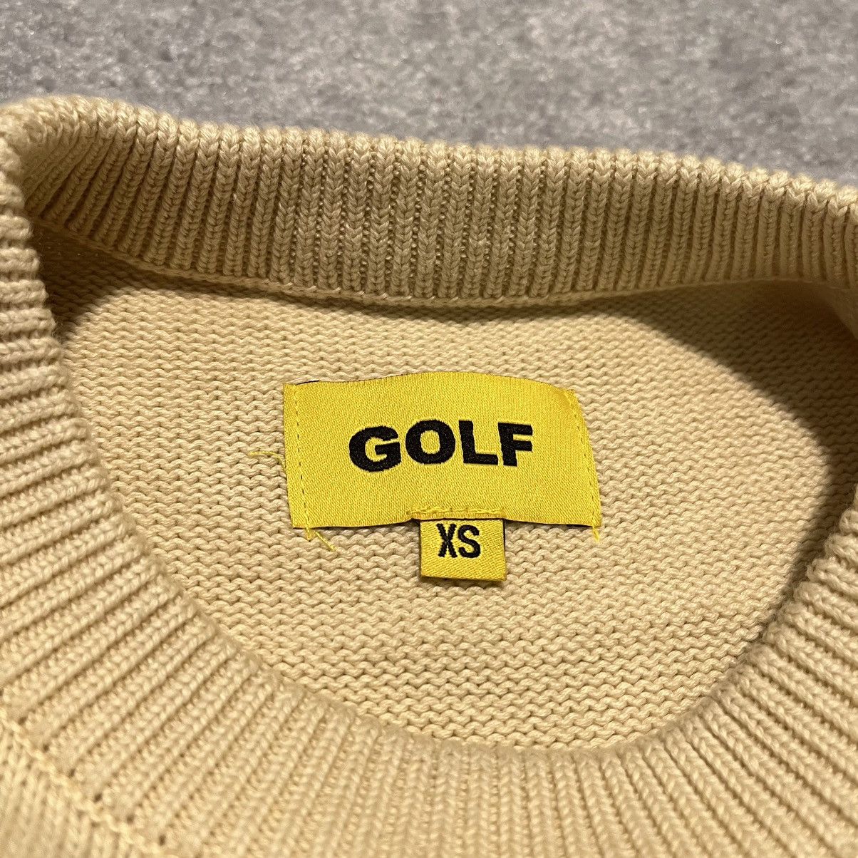 Golf Wang Golf Wang Raspberry Knit Sweater - Cream Size US XS / EU 42 / 0 - 5 Thumbnail