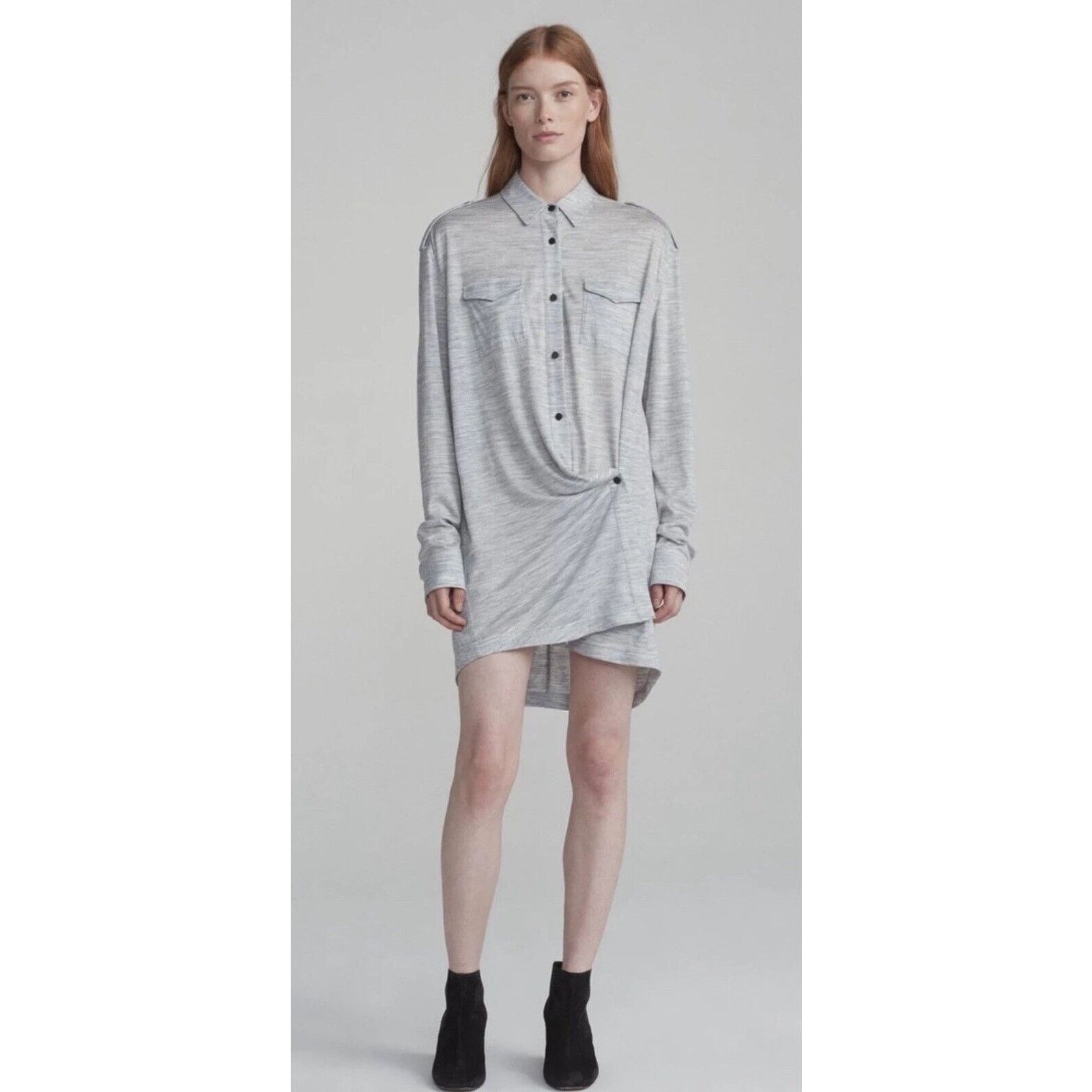 Rag & Bone Rag & Bone Layton Long Sleeve Grey Shirt Dress Size M New Size M / US 6-8 / IT 42-44 - 1 Thumbnail