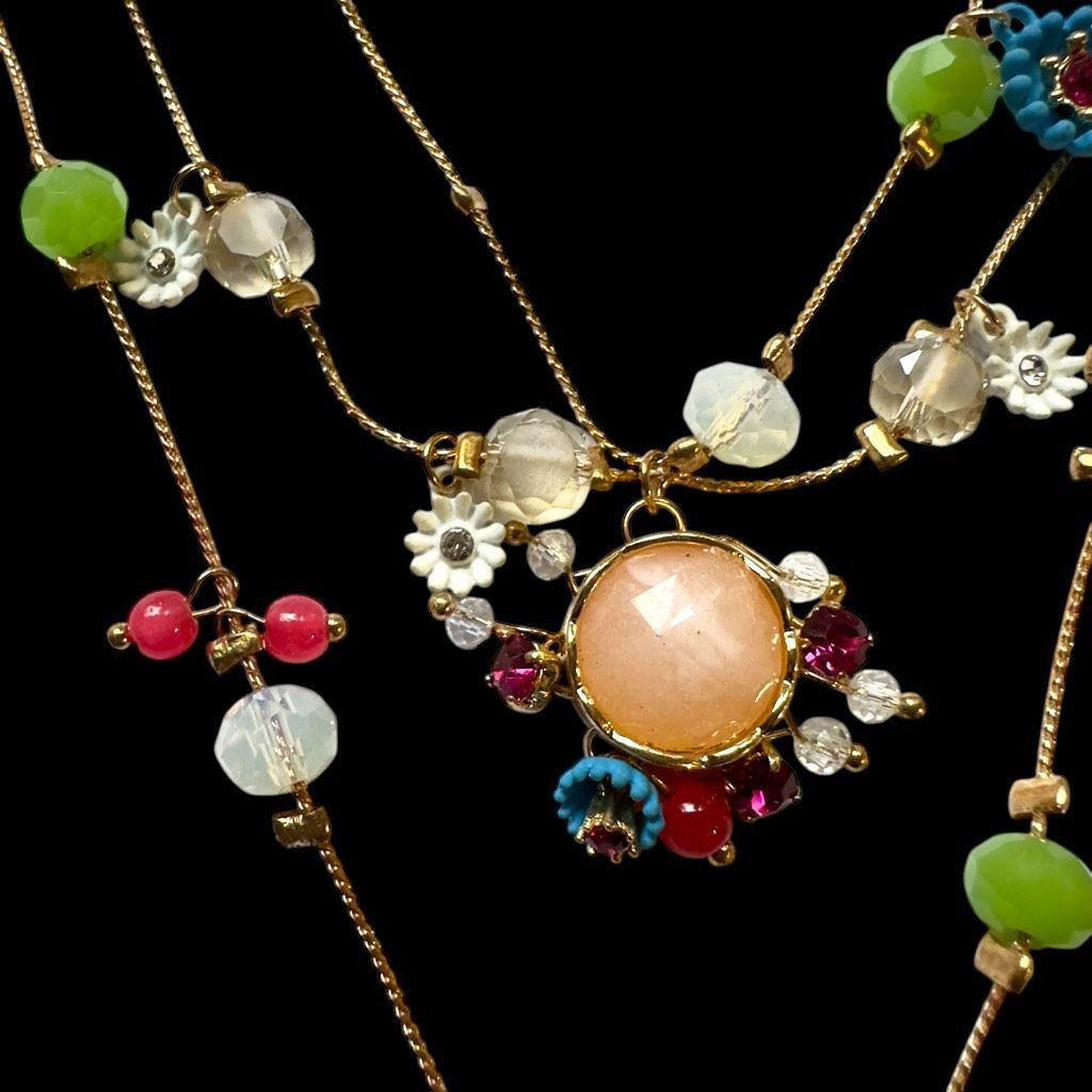 Betsey Johnson BETSY JOHNSON Jewelry Gold Pjnk Blue Green Sequin Rhinestone Size ONE SIZE - 11 Thumbnail