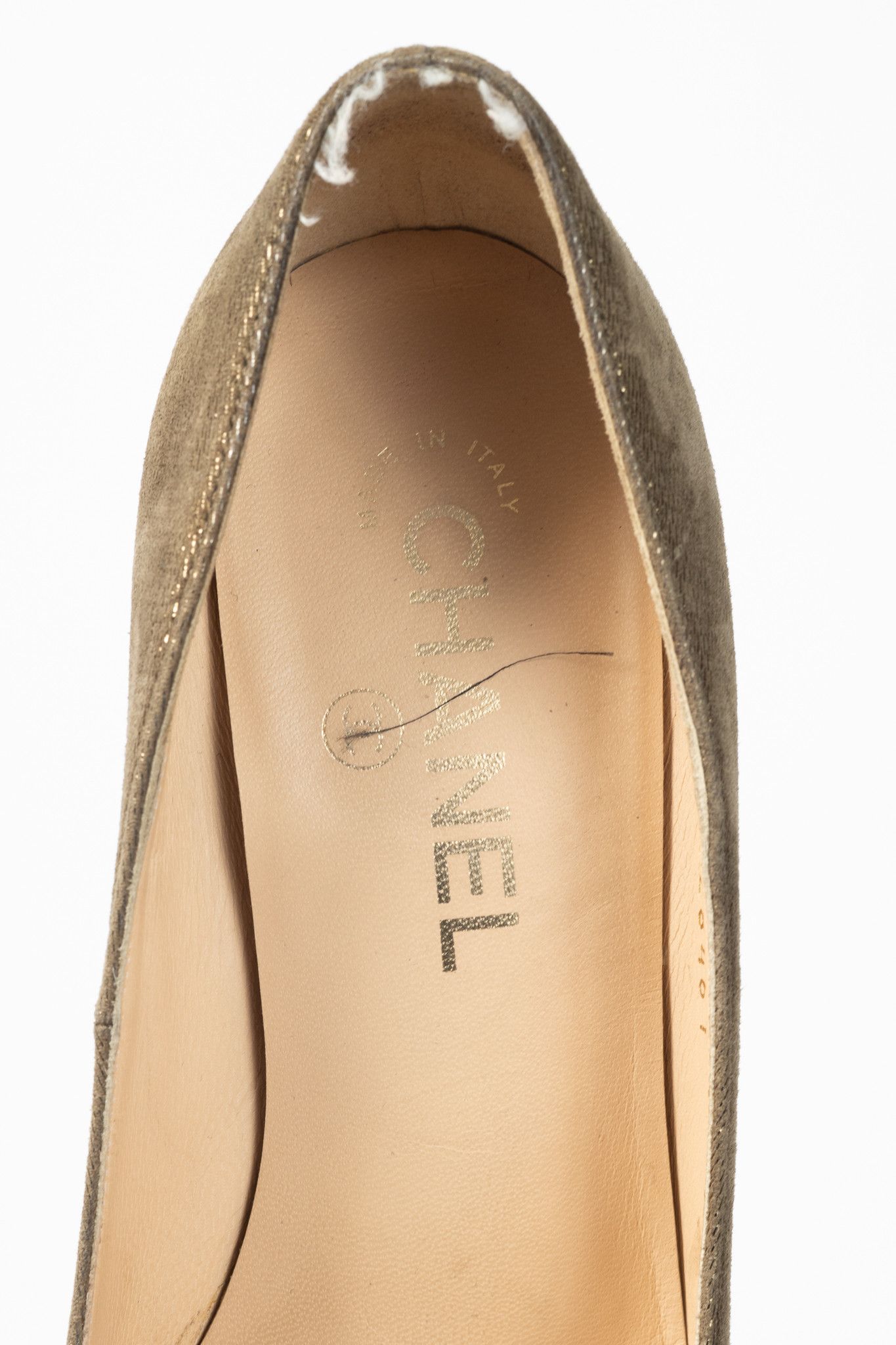 Chanel Chanel 12A Khaki & Noir Suede Cap-Toe Pumps Size US 6.5 / IT 36.5 - 9 Thumbnail