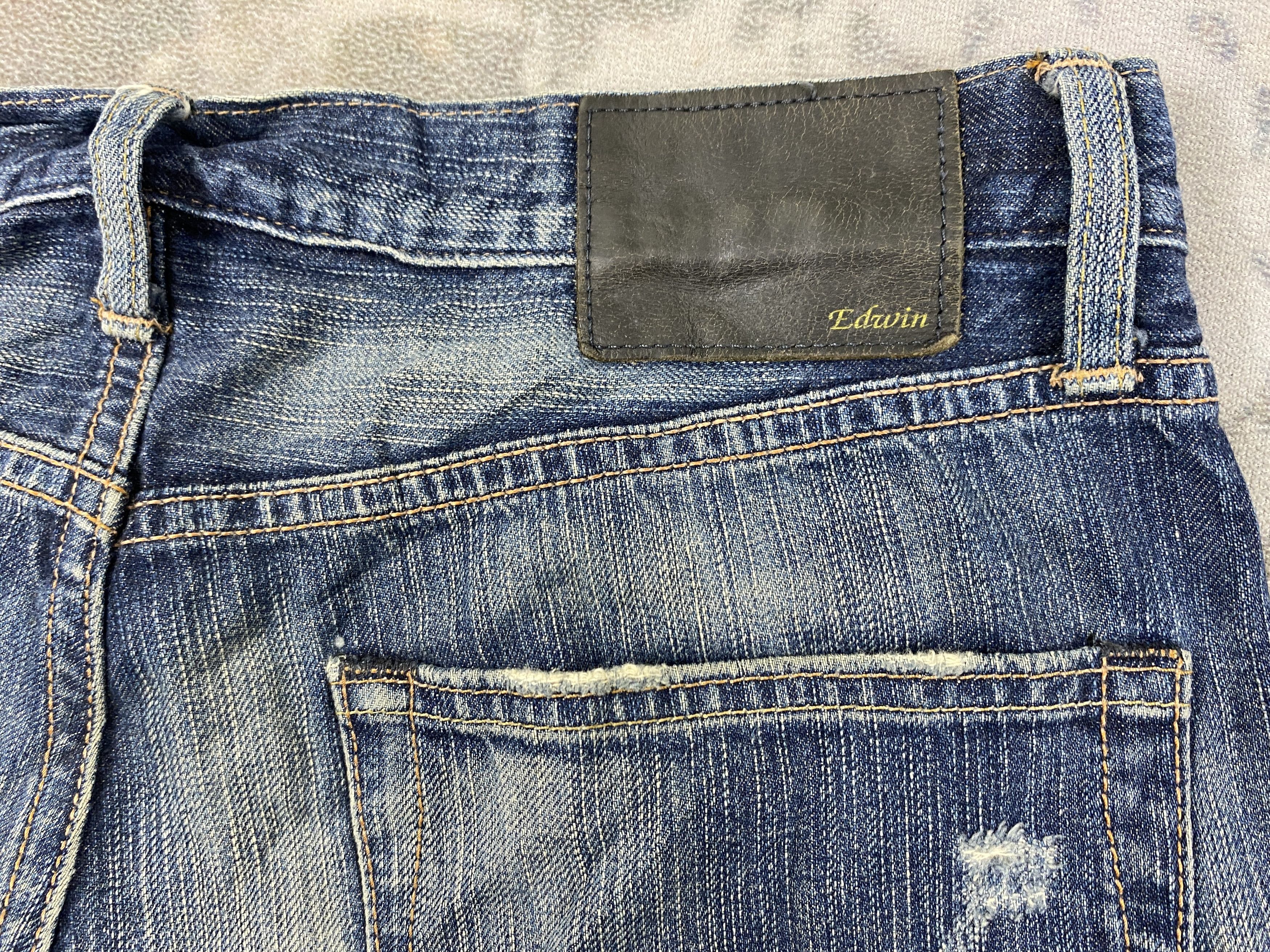 If Six Was Nine Blue Distressed Vintage Edwin Jeans 33x33 Denim- JN3828 Size US 33 - 11 Thumbnail