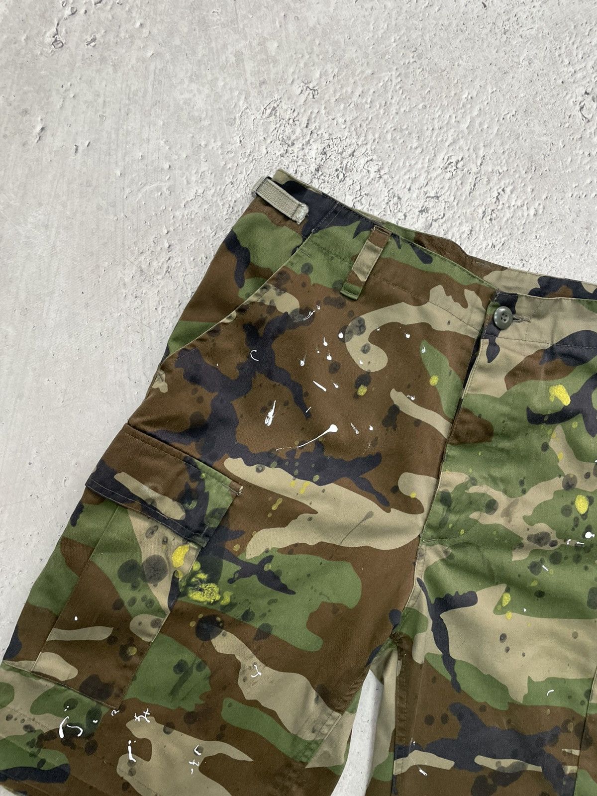 Other Vintage army military painted baggy cropped pants shorts y2k Size US 32 / EU 48 - 5 Thumbnail