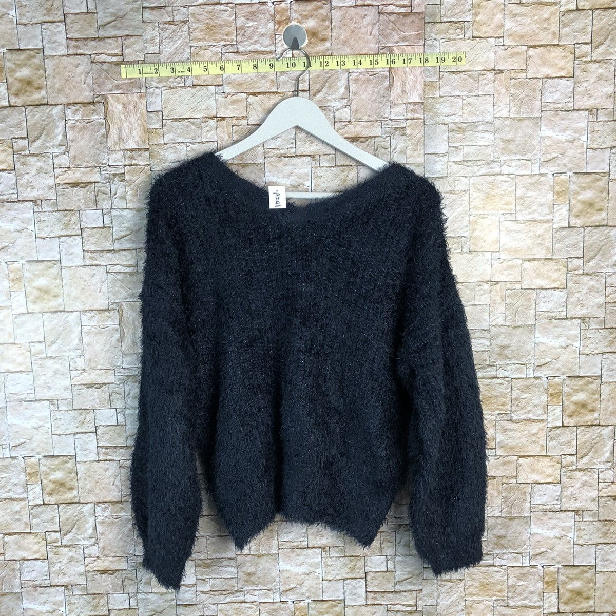 Homespun Knitwear Japan fur mohair shaggy Dark Blue Cardigan Knitwear #241 Size US L / EU 52-54 / 3 - 13 Thumbnail