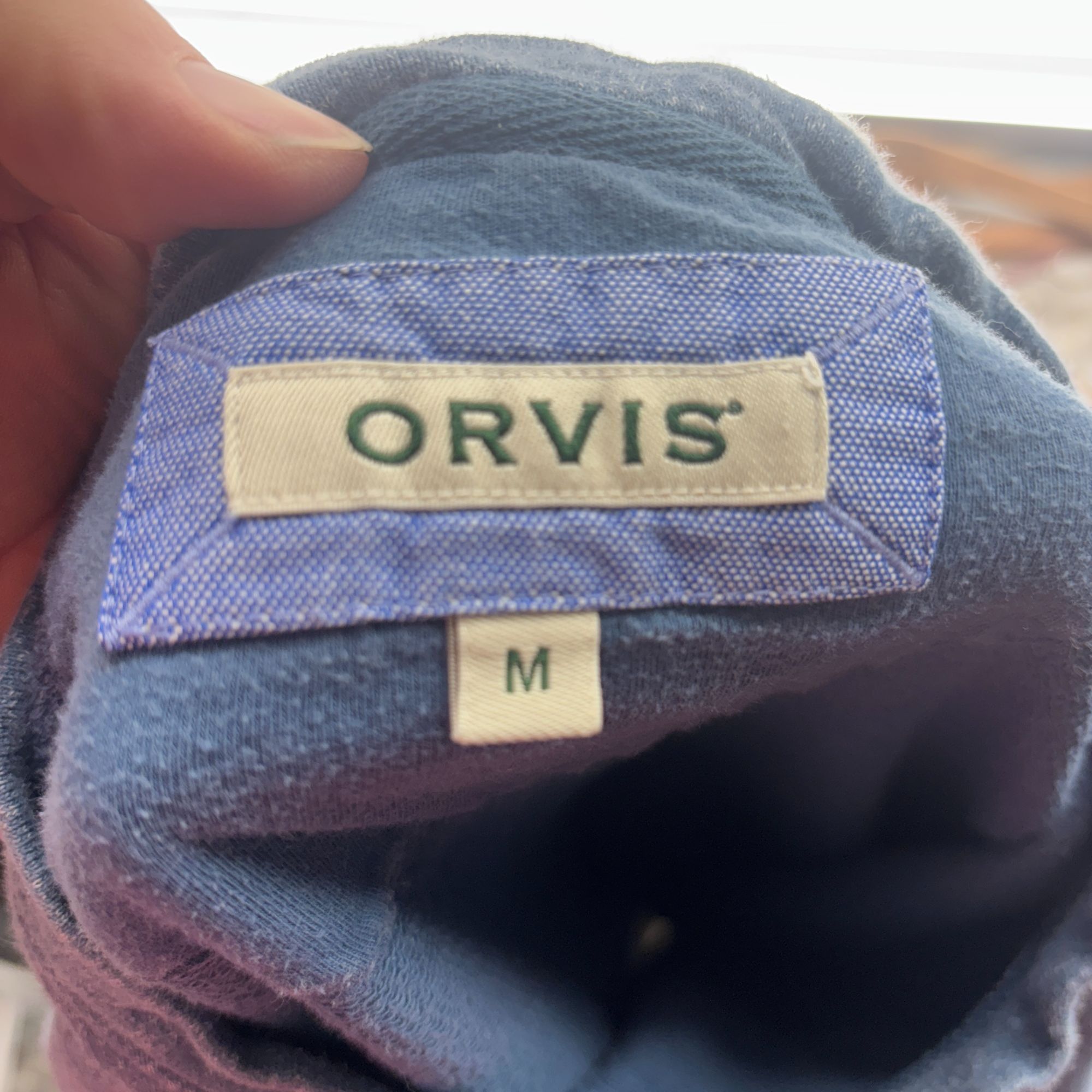 Orvis Orvis Mens Blue Cotton Long Sleeve Pullover Fishing Pocket S Size US M / EU 48-50 / 2 - 3 Thumbnail