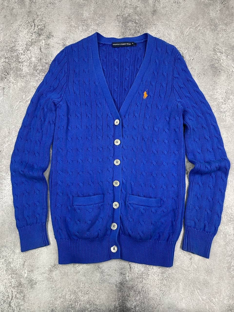 Ralph Lauren Ralph Lauren Sport Women Cotton Cardigan Blue Cable Knit Size M / US 6-8 / IT 42-44 - 1 Thumbnail