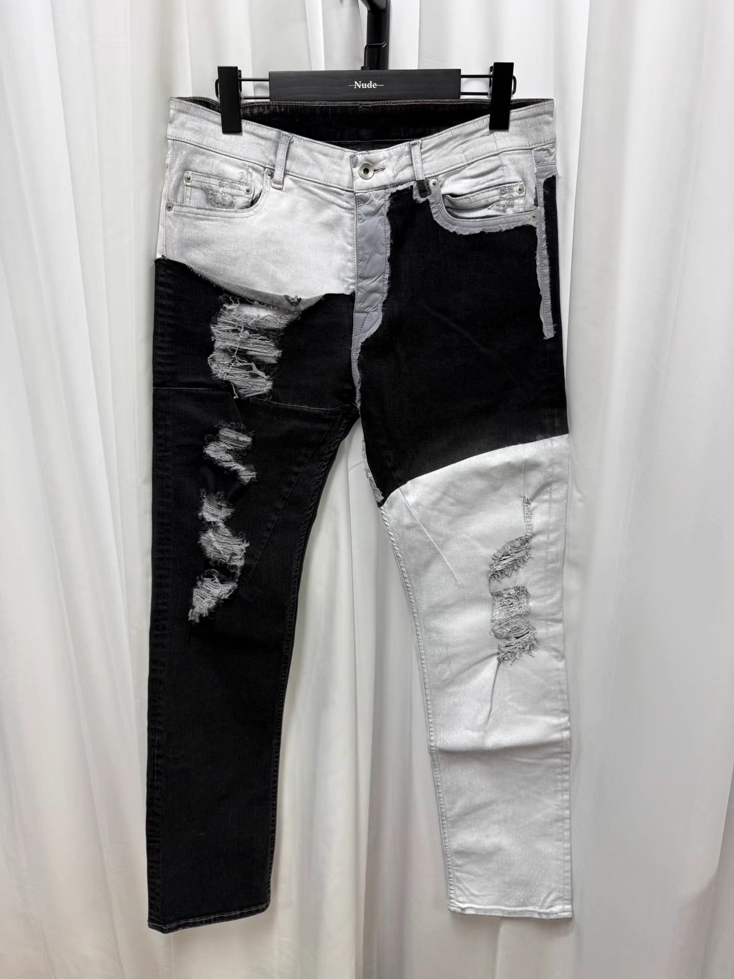 Rick Owens Rick Owens Patchwork Waxed Jeans K20 Size US 32 / EU 48 - 1 Thumbnail