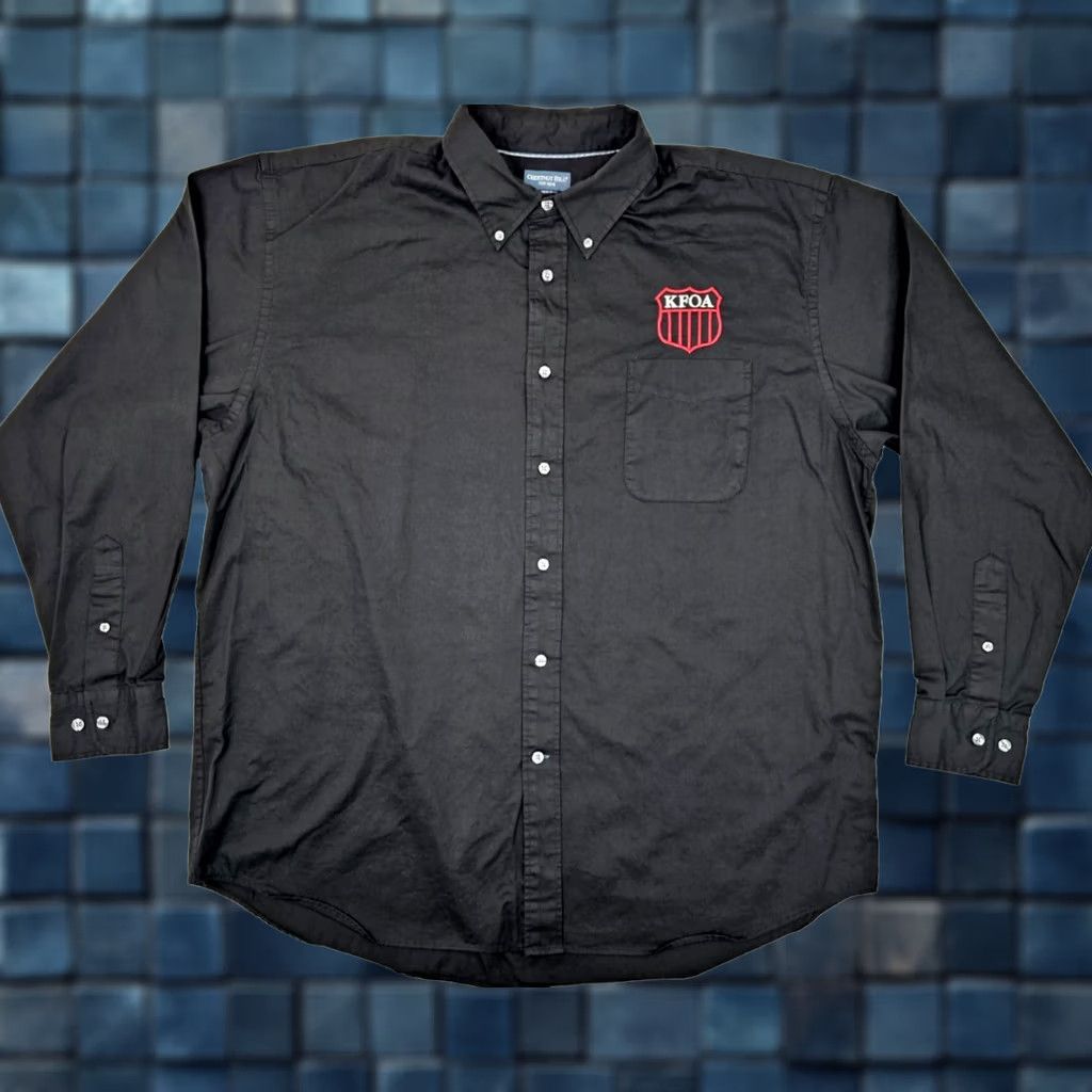 Vintage Chestnut Hill Black Button Polo Shirt Men 2XL Embroidered KFOA Football Officials Shirt EUC Size US XXL / EU 58 / 5 - 1 Thumbnail