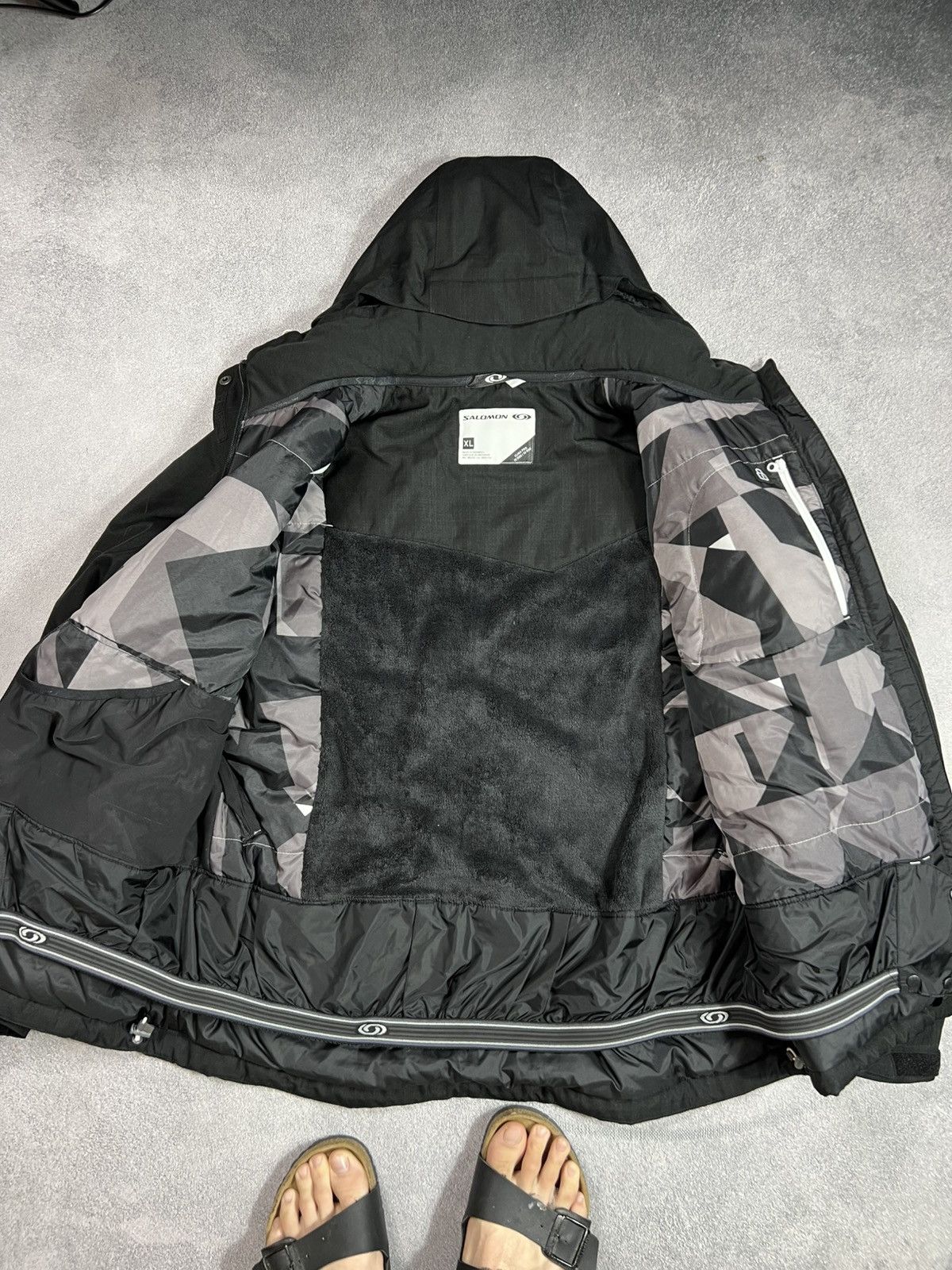 🖤VINTAGE SALOMON TECHNICAL FLEECE PANELED SKI Y2K JACKET
