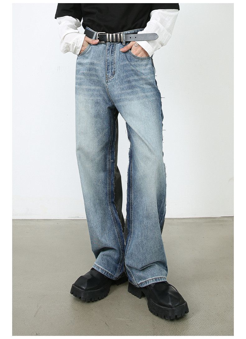 Japanese Brand × Vintage American street cool patchwork loose straight jeans for men Size US 32 / EU 48 - 3 Thumbnail