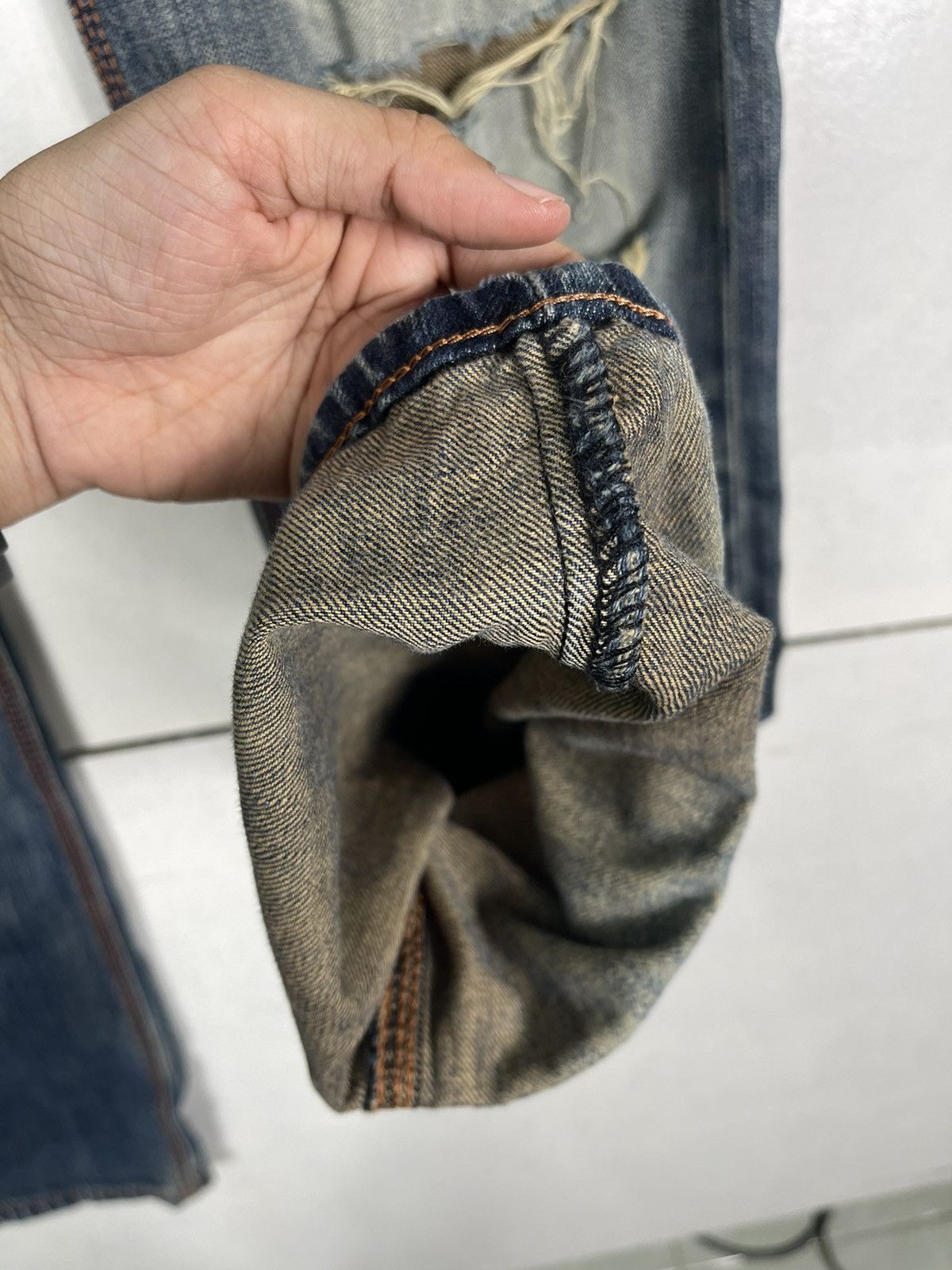 Edwin × Hysteric Glamour Edwin Zipper Pocket Zipper Fly Distressed Jeans Size US 34 / EU 50 - 13 Thumbnail