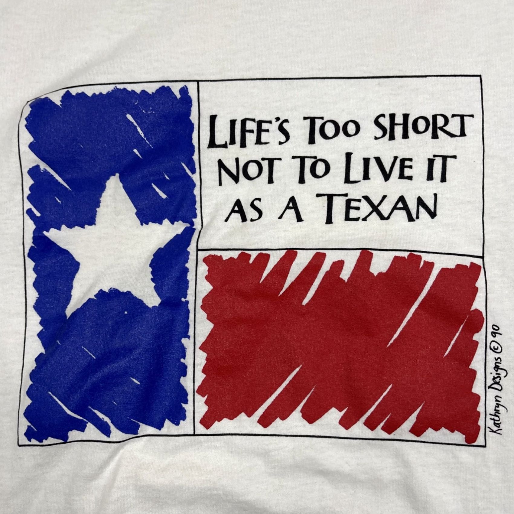 Vintage VINTAGE Life's Too Short Not To Live It As A Texan T-Shirt All Sport Medium Mens White M Size US M / EU 48-50 / 2 - 2 Thumbnail