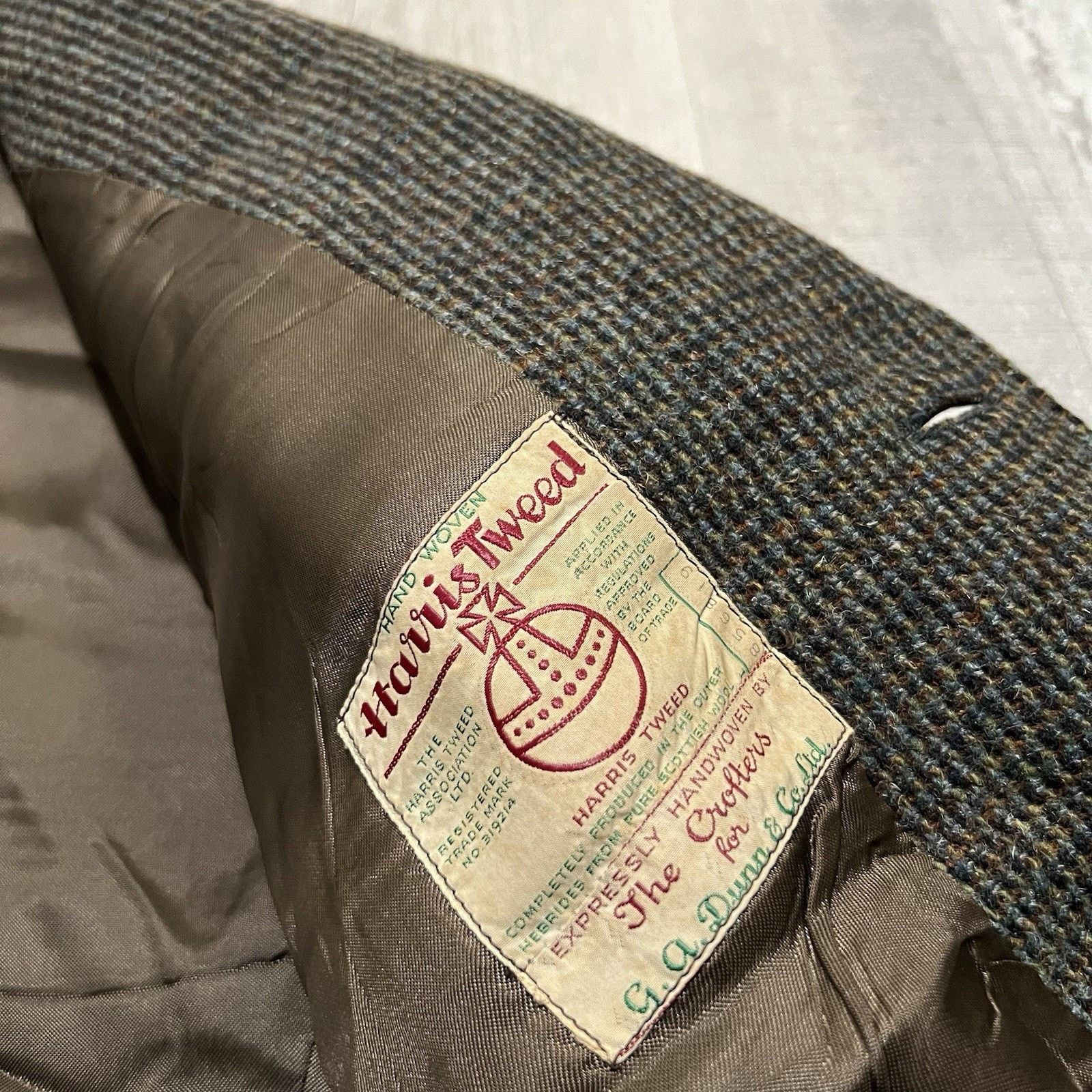 Vintage VTG Harris Tweed Dunn & Co Fleck Barleycorn Wool Blazer Coat Size 44R - 5 Thumbnail