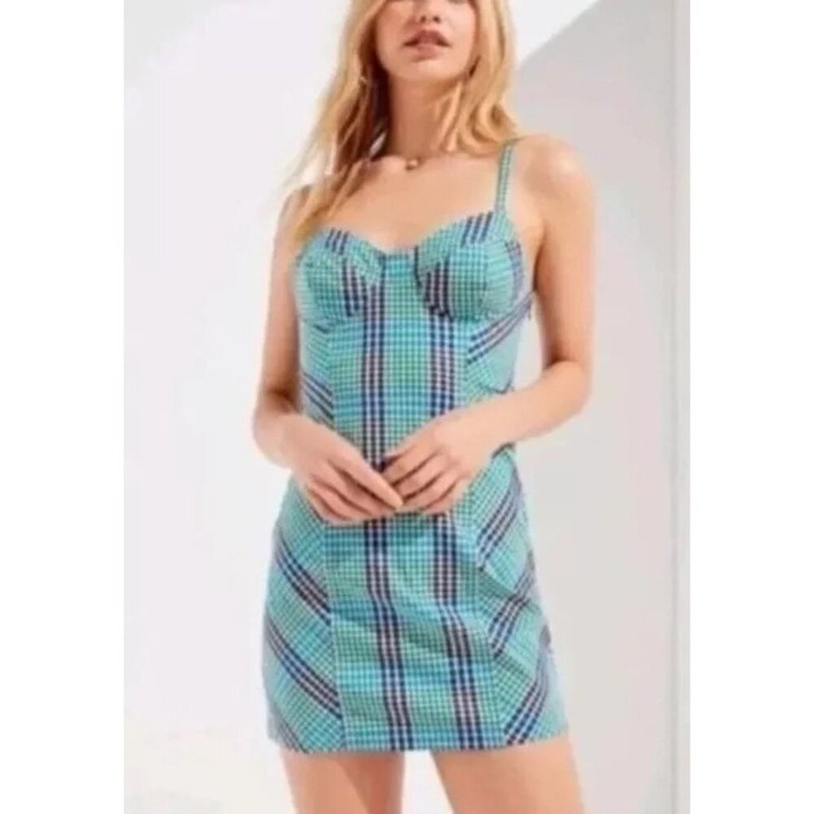 Urban Outfitters Urban Outfitters Gingham Spaghetti Strap Mini Dress Small Size S / US 4 / IT 40 - 1 Thumbnail