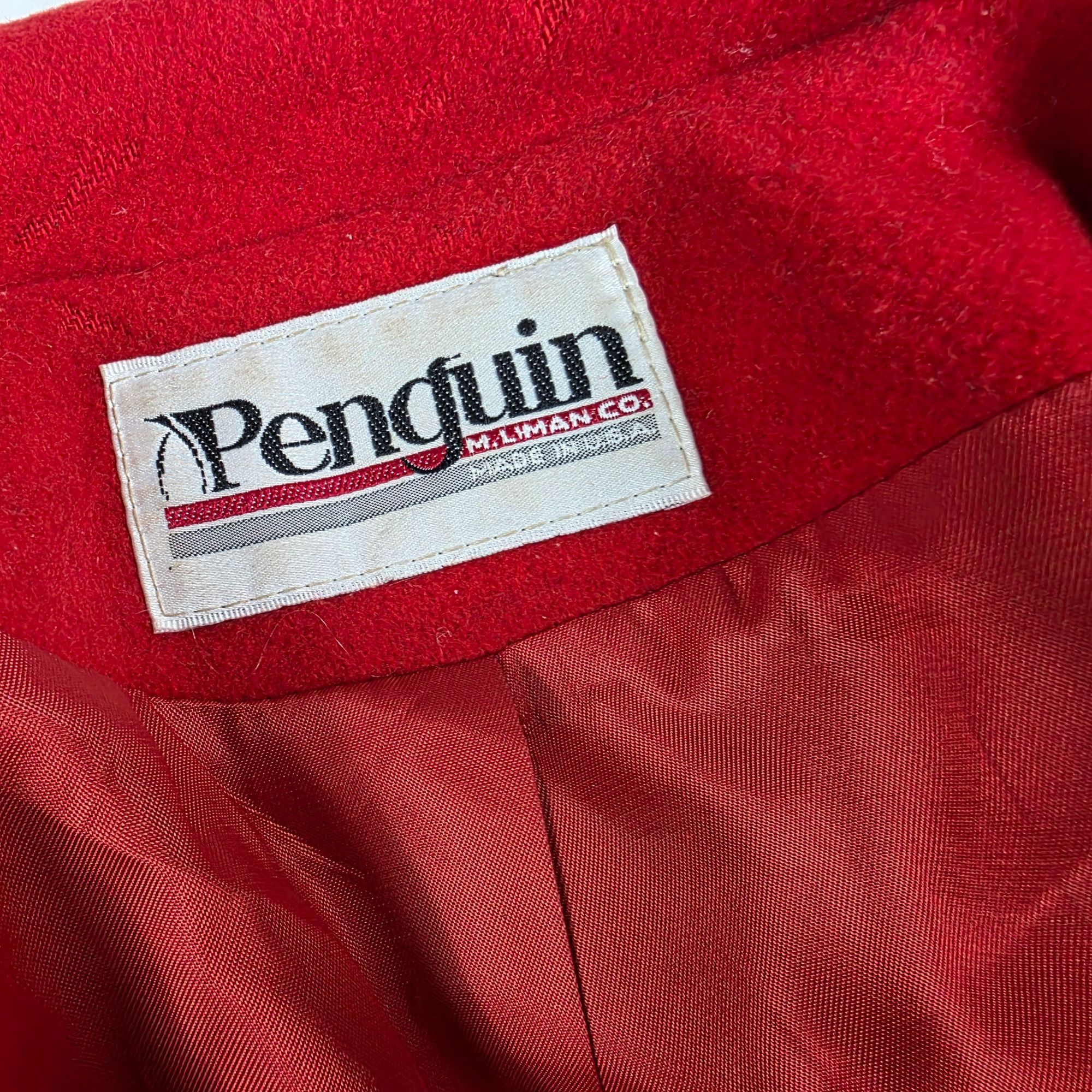Original Penguin Penguin Womens Size 10 Red Wool Double Breasted Pea Coat War Size L / US 10 / IT 46 - 5 Thumbnail