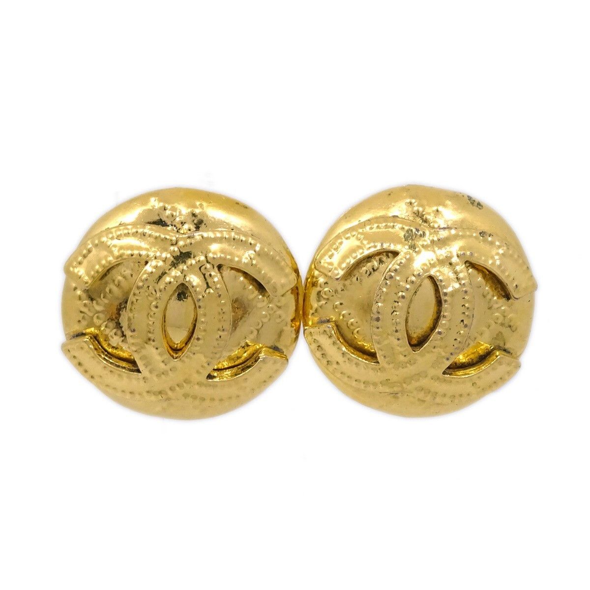 Chanel Chanel Vintage CC Round Clip-On Metal Size ONE SIZE - 1 Thumbnail