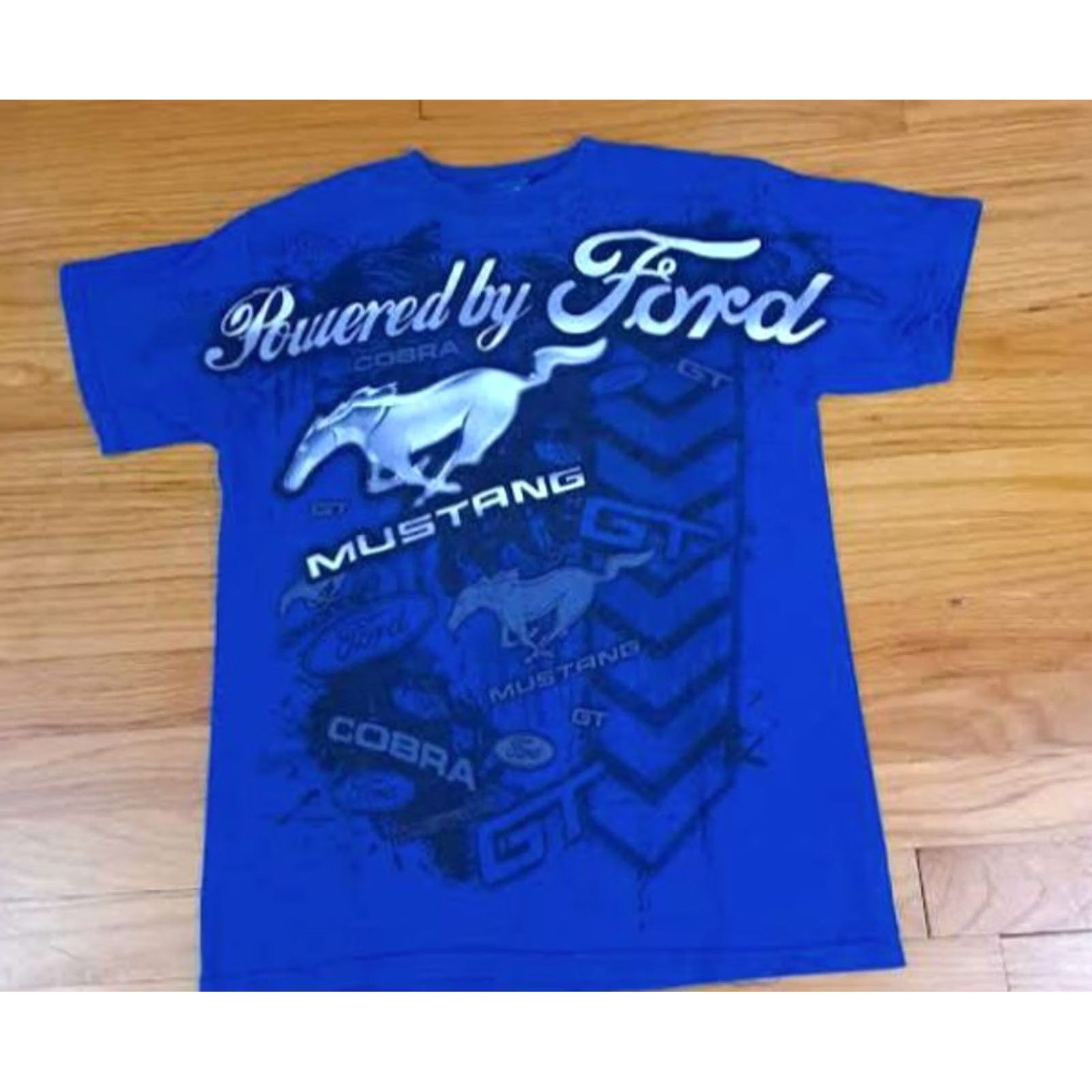 Ford Ford Mustang T-Shirt Alstyle Blue Medium Short Sleeve Men Cotton 24in USA Cars Classic Cobra Size US M / EU 48-50 / 2 - 2 Thumbnail