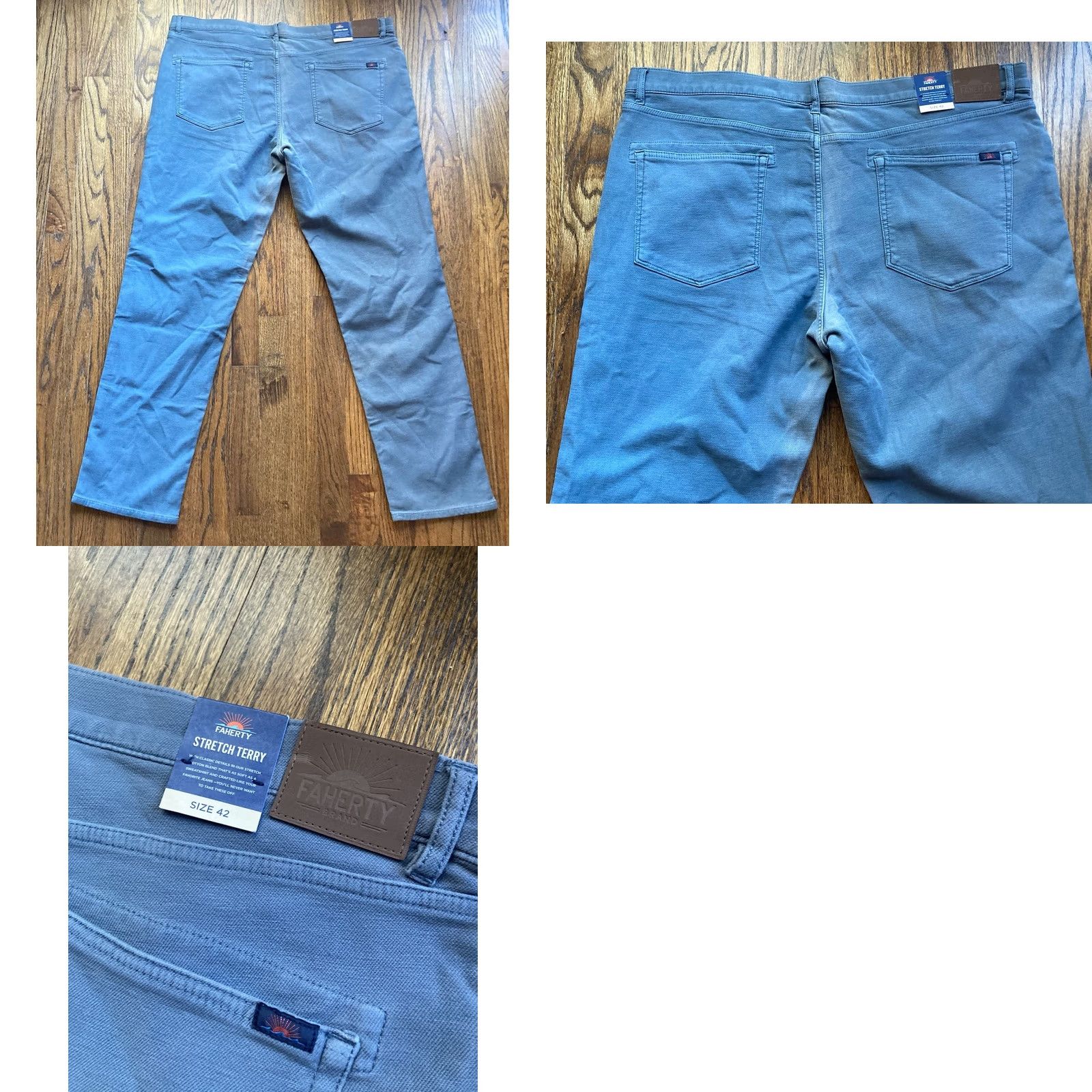 Faherty Faherty Pants Mens 42x32 Chino 5-Pocket Stretch Ocean Blue NWT Regular Size US 42 / EU 58 - 9 Thumbnail