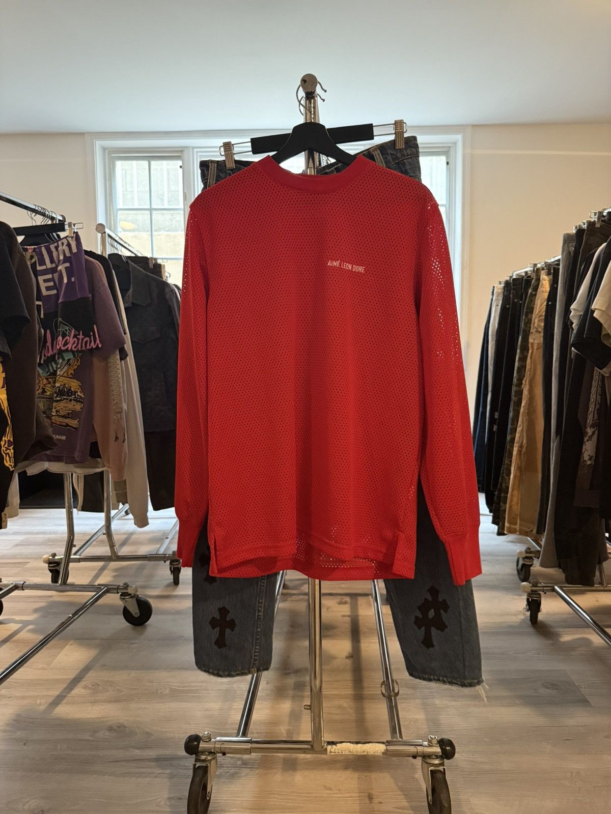 Aime Leon Dore Aime Leon Dore ALD Mesh Moto Long Sleeve Tee
