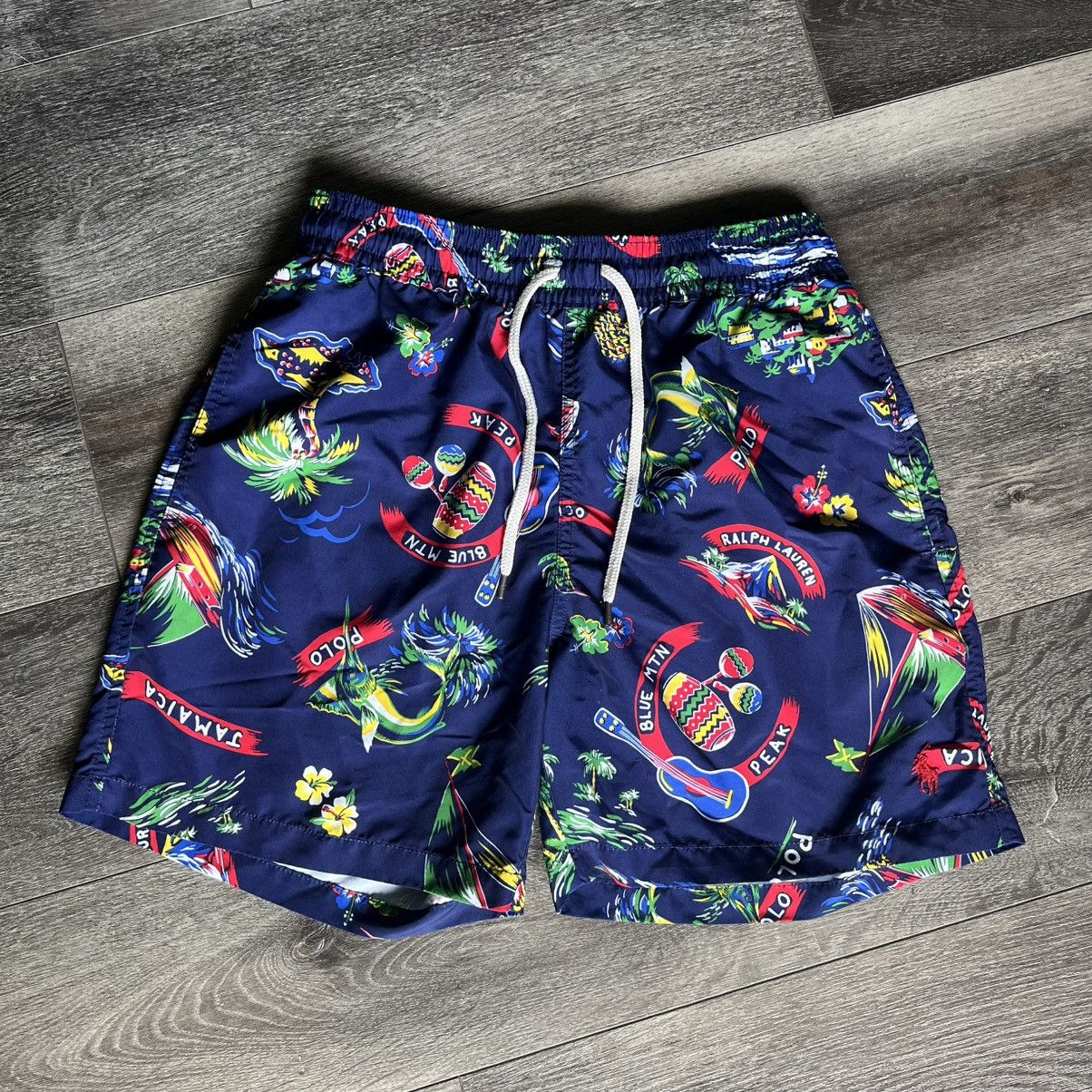 Polo Ralph Lauren Polo Ralph Lauren Jamaica Tropical Marlin Print Swim Shorts Size US 26 / EU 42 - 2 Thumbnail