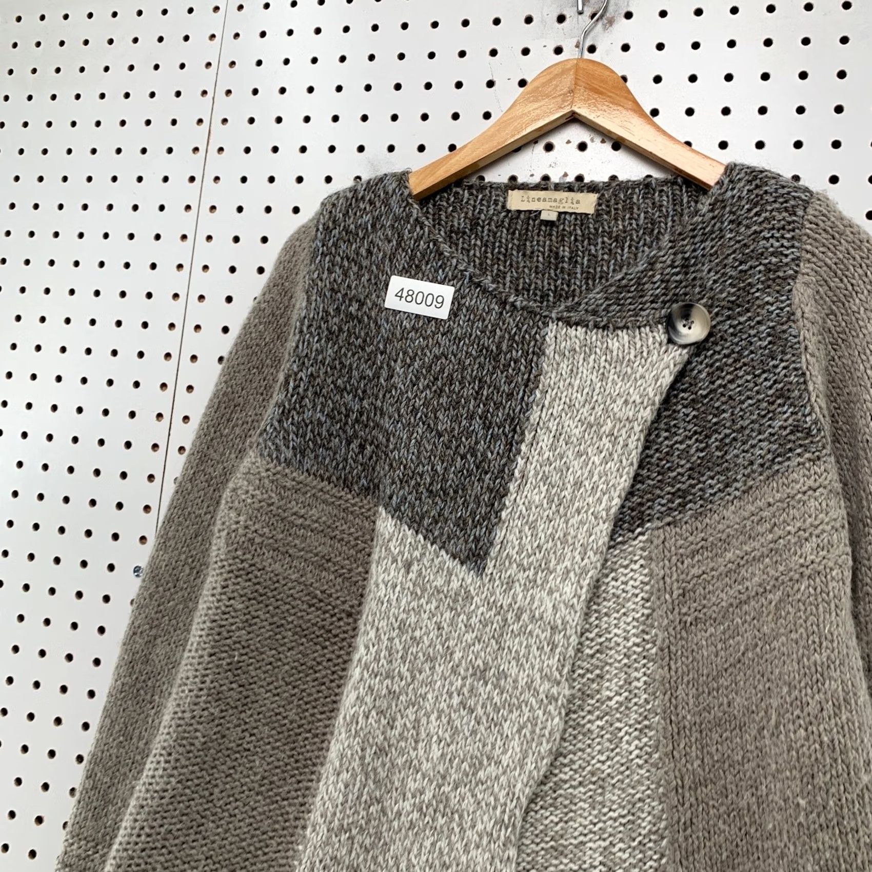 Vintage Lineamaglia Wool Alpaca Cardigan Sweater Womens Large Gray Knit Open Front ITALY Size L / US 10 / IT 46 - 7 Thumbnail