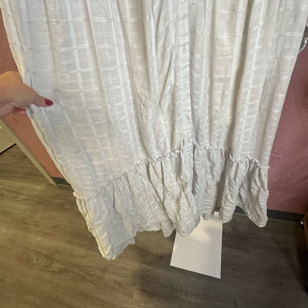 Free People Free People Edie Plaid Cream Ruffled Maxi Dress Medium EUC Size M / US 6-8 / IT 42-44 - 6 Thumbnail