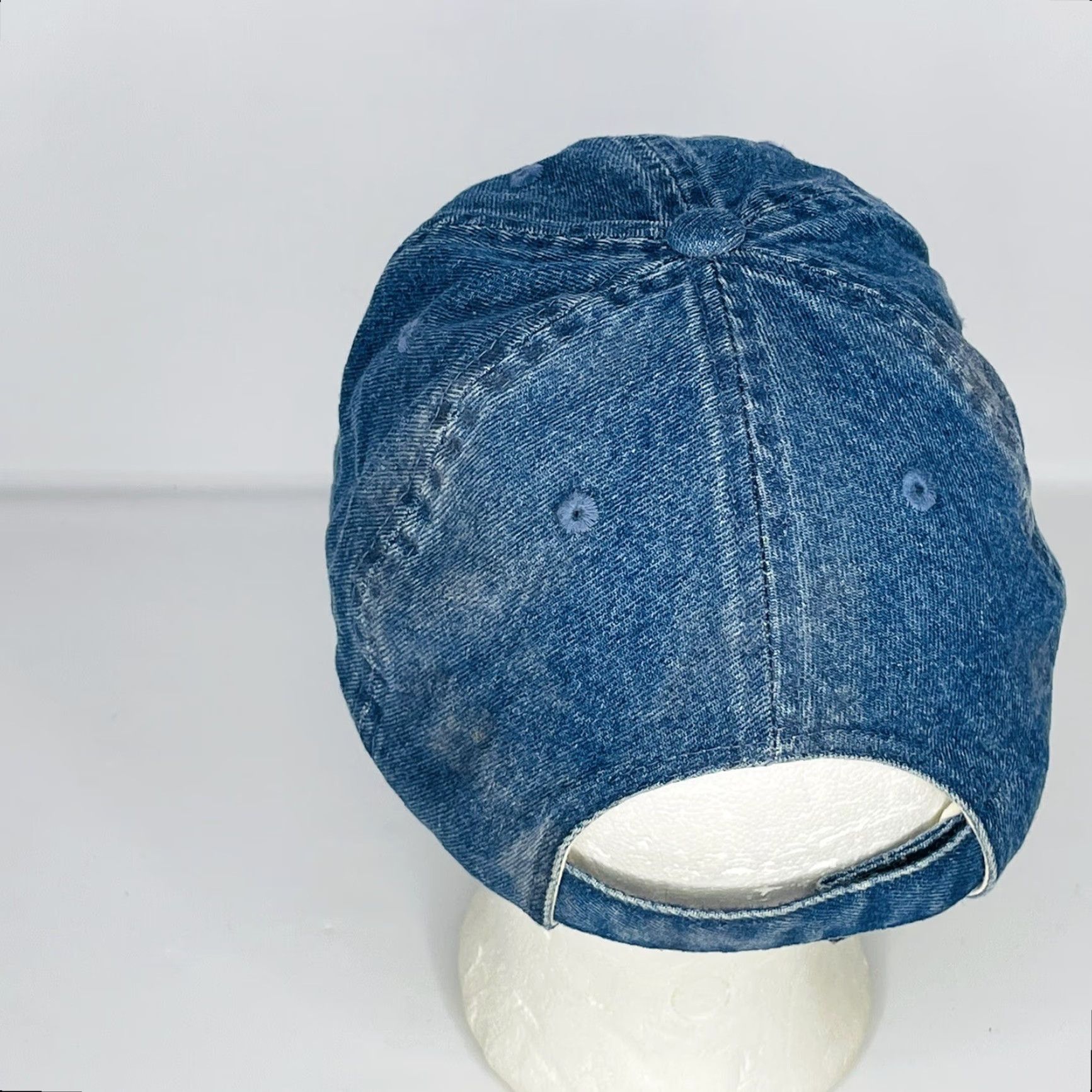 Port Authority Port Authority Denim Strapback Baseball Cap Lions Adjustable Unisex Adults Blue Cotton Denim 90s Outdoor Animals Cowboy Casual Travel Workwear Cap Size ONE SIZE - 4 Thumbnail