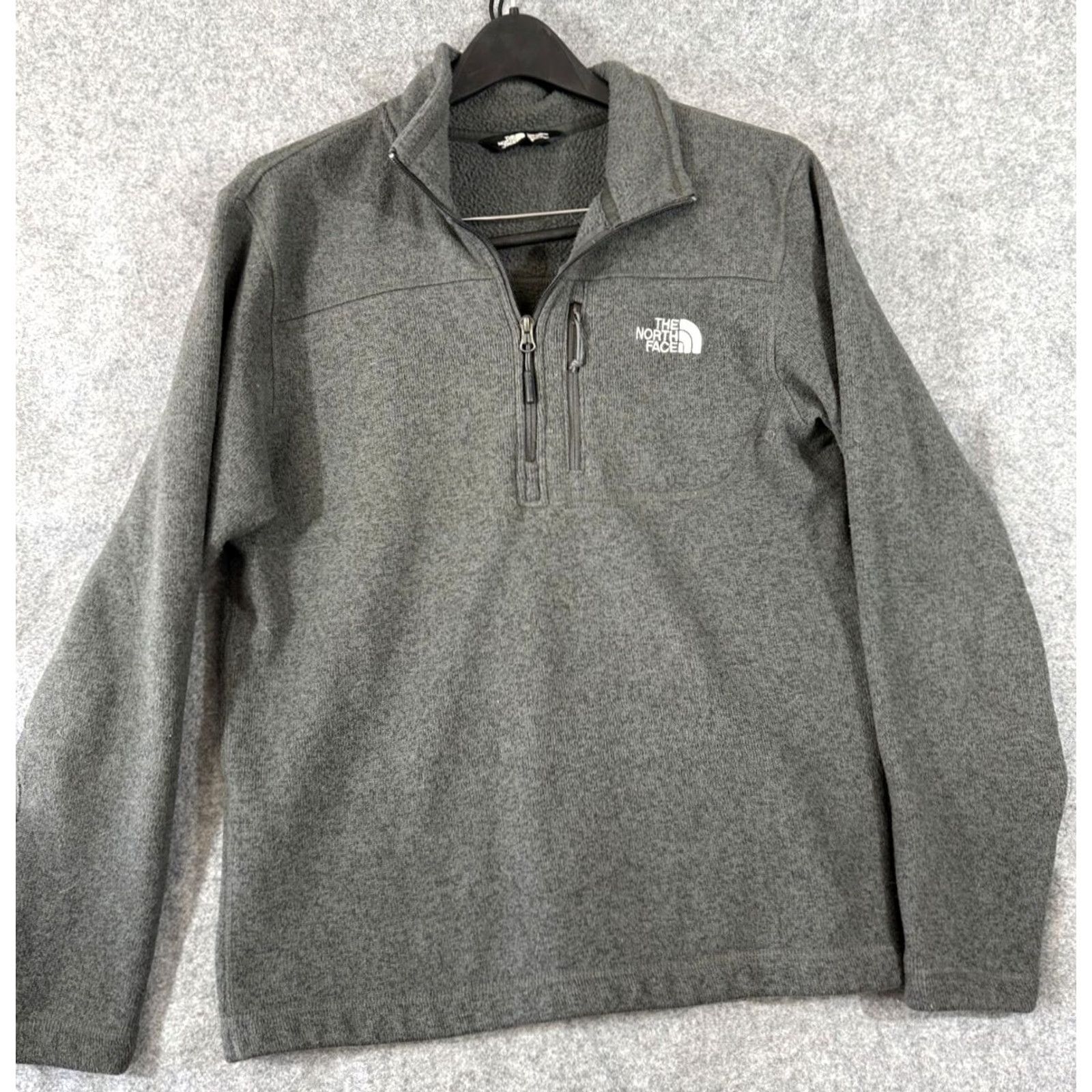 The North Face The North Face Fleece Jacket M Heather Gray Mens Quarter Zip Lined Stand Up Neck Pullover Logo Jacket Size US M / EU 48-50 / 2 - 2 Thumbnail