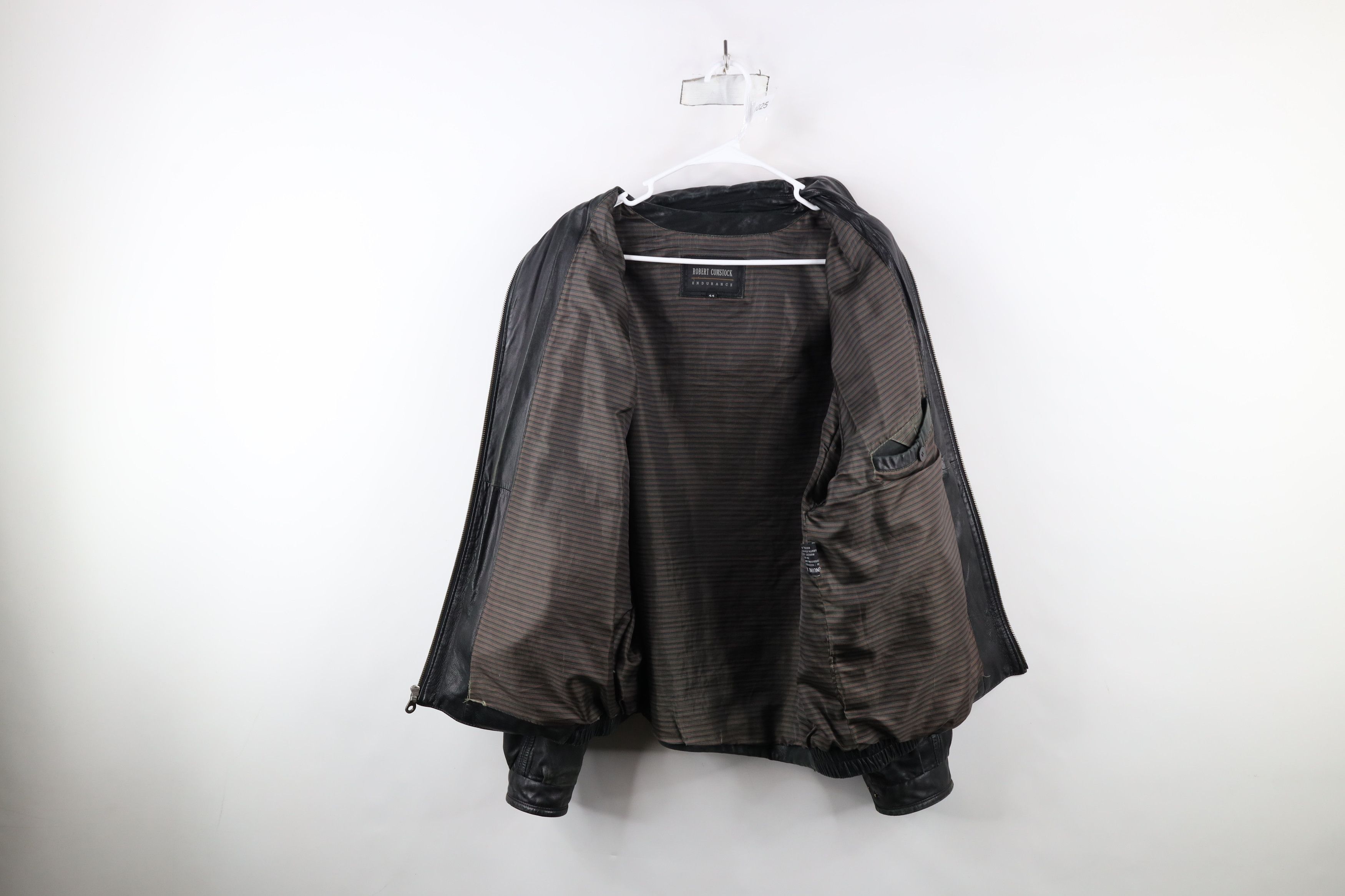Vintage Vintage 90s Streetwear Leather Full Zip Bomber Jacket Black Size US XXL / EU 58 / 5 - 9 Thumbnail