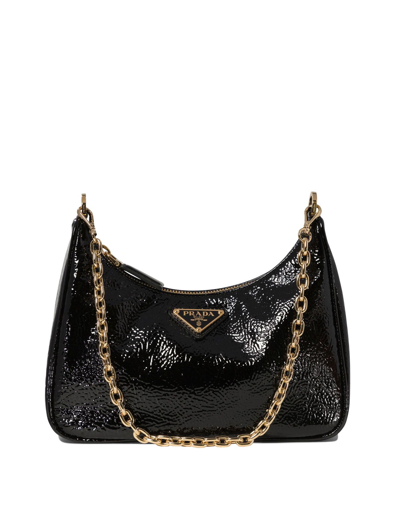バッグ PRADA FW1998 L HANDLE LEATHER BAG Prada FW1998 black nylon shoulder bag with metal handle