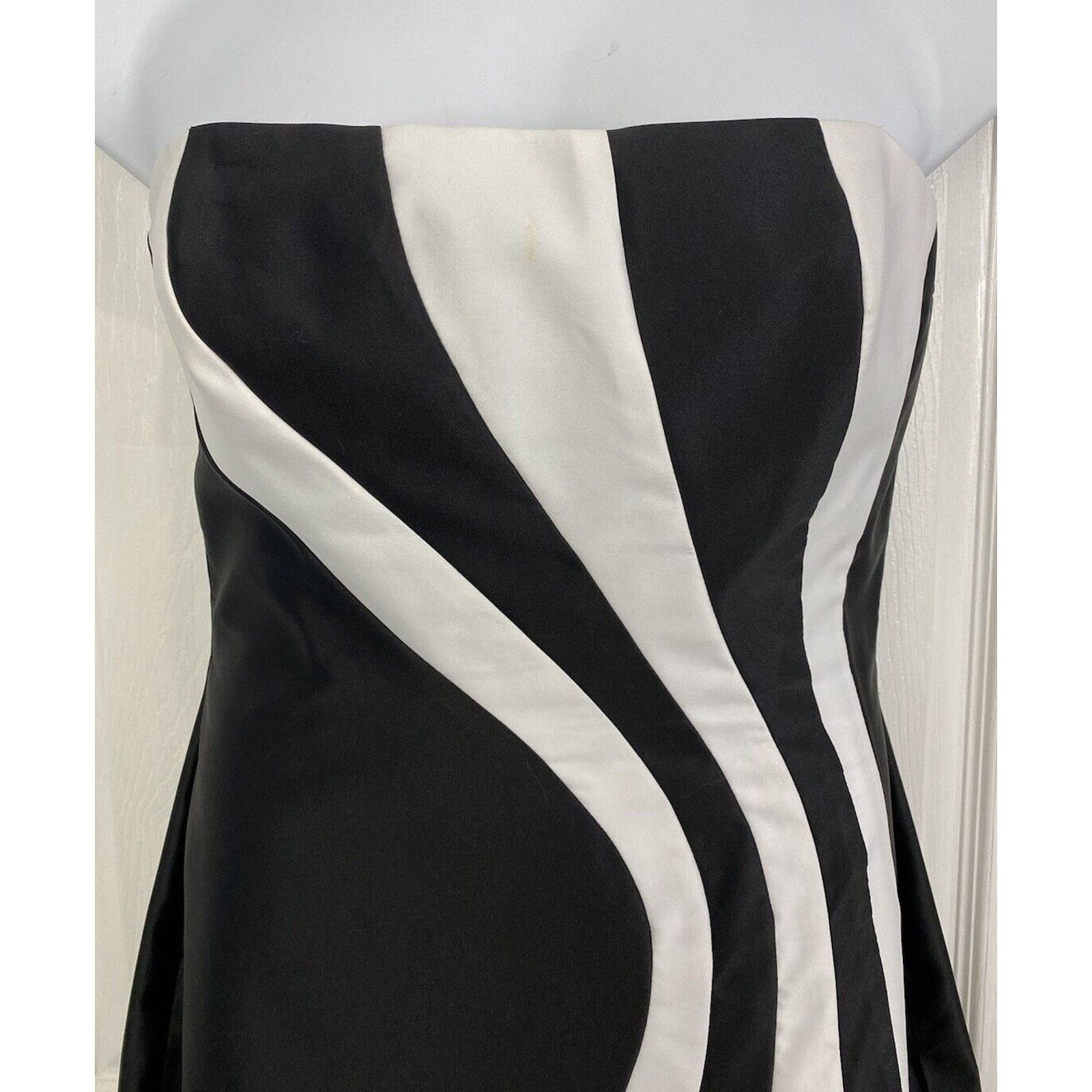 Other Cache Black Dress Maxi Gown 90s Y2k Strapless Black White 12 Size XL / US 12-14 / IT 48-50 - 2 Thumbnail