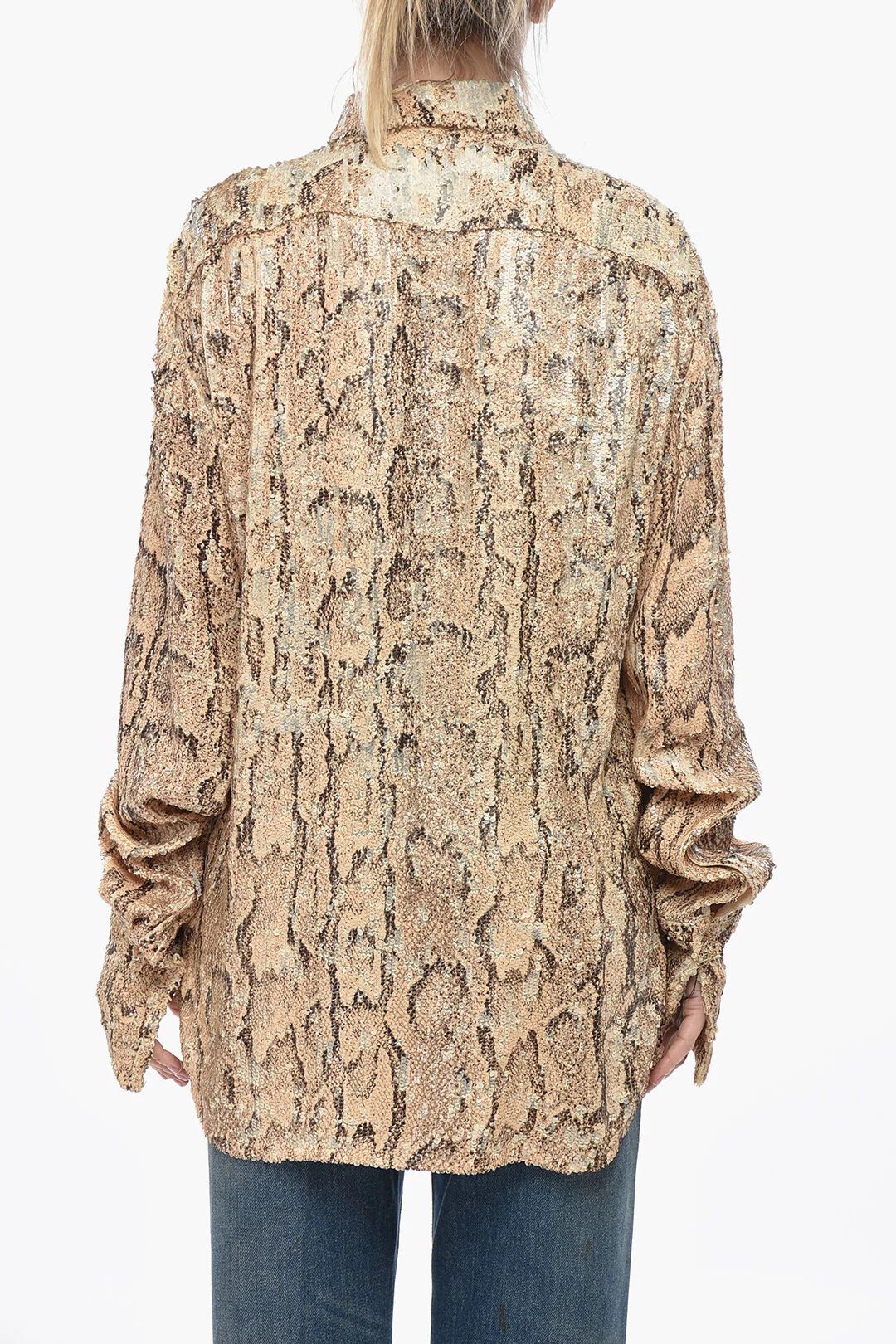 Dries Van Noten og1mm0426 Sequin Shirt in Beige Size M / US 6-8 / IT 42-44 - 2 Thumbnail